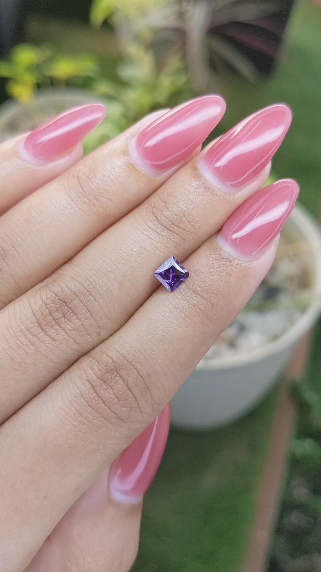 0.66 Ct. Bluish Purple Sapphire from Ceylon (Sri Lanka) Size Video