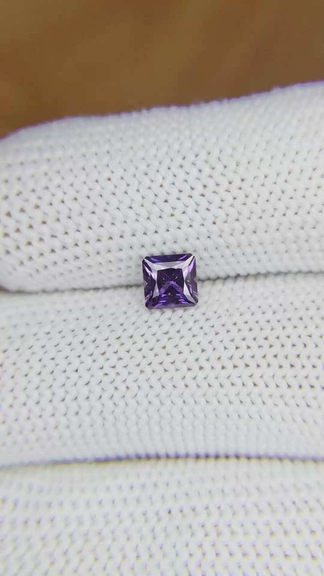 0.66 Ct. Bluish Purple Sapphire from Ceylon (Sri Lanka) Size Video