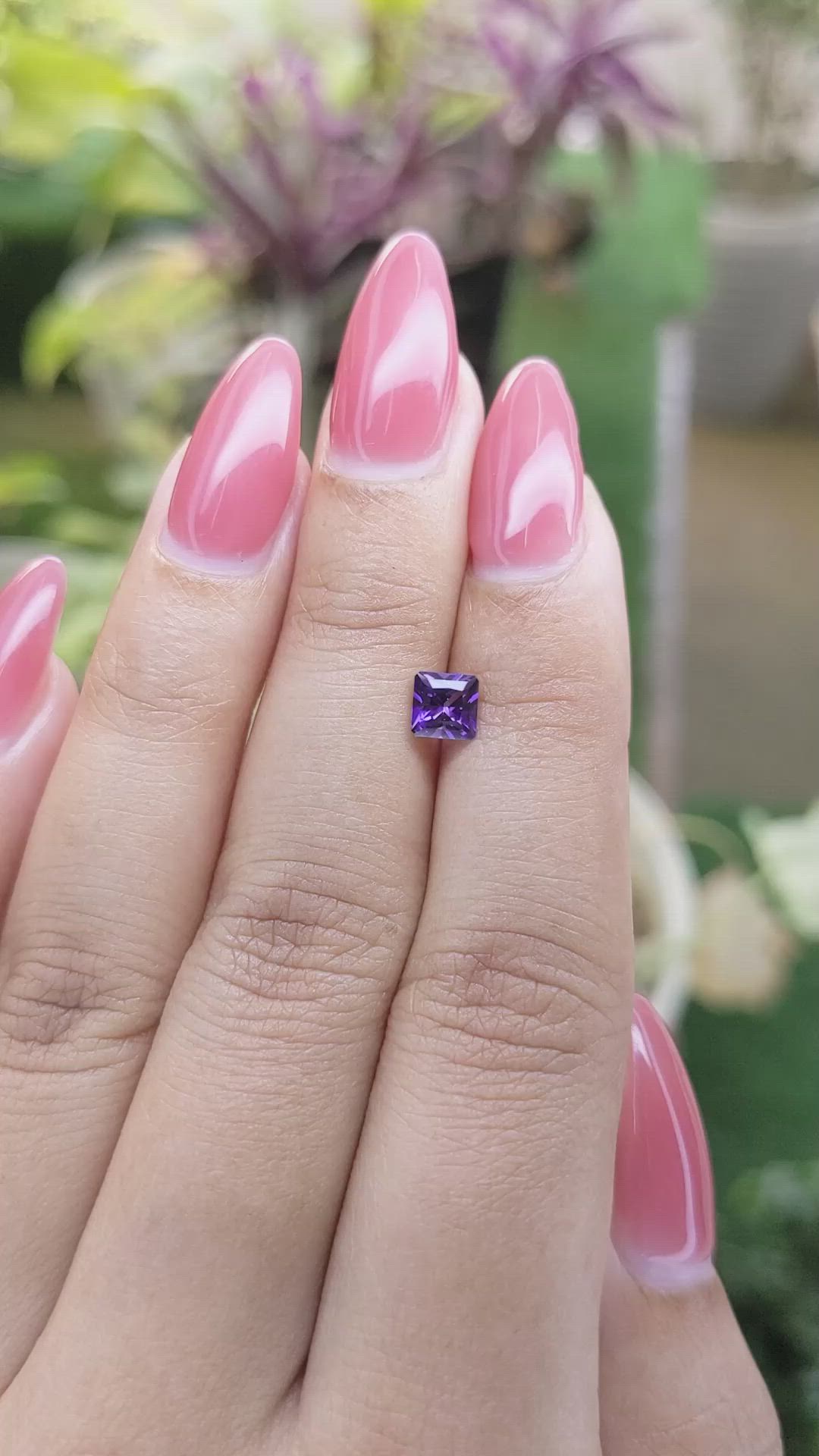 0.66 Ct. Bluish Purple Sapphire from Ceylon (Sri Lanka) Size Video