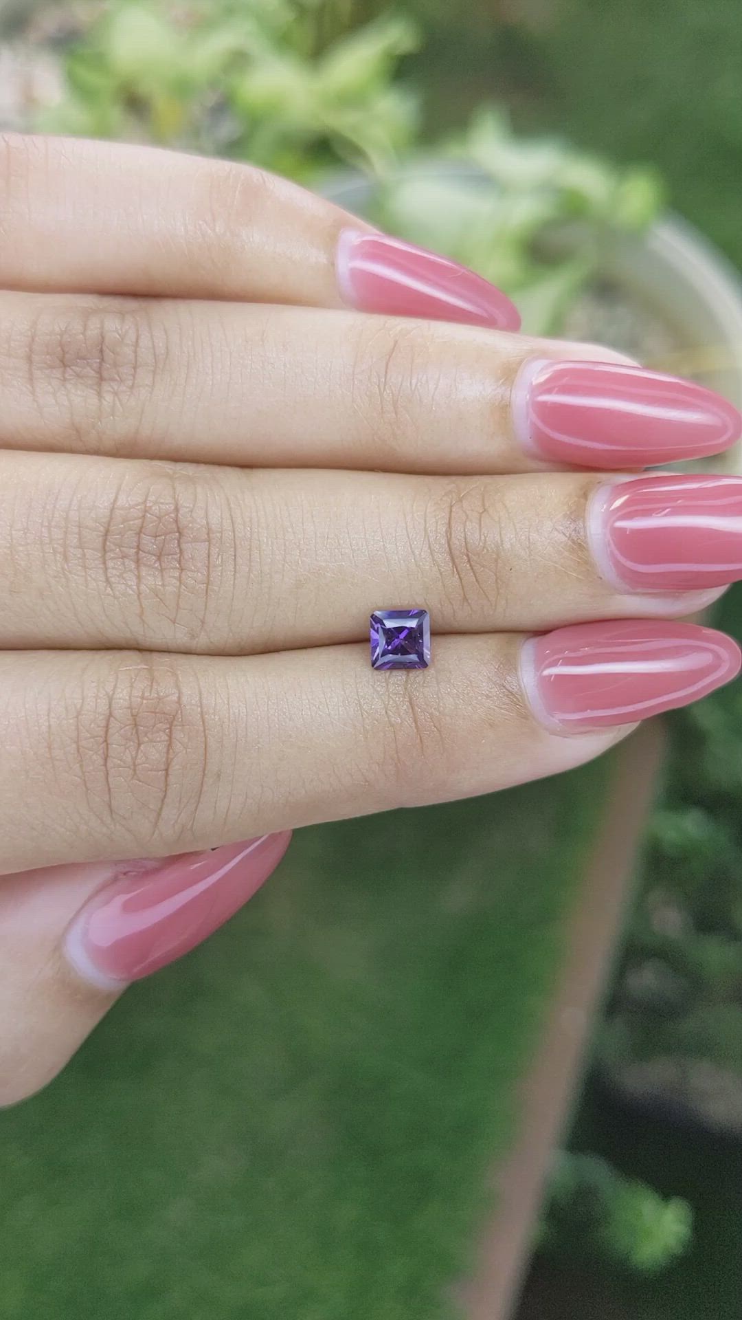 0.66 Ct. Bluish Purple Sapphire from Ceylon (Sri Lanka) Size Video