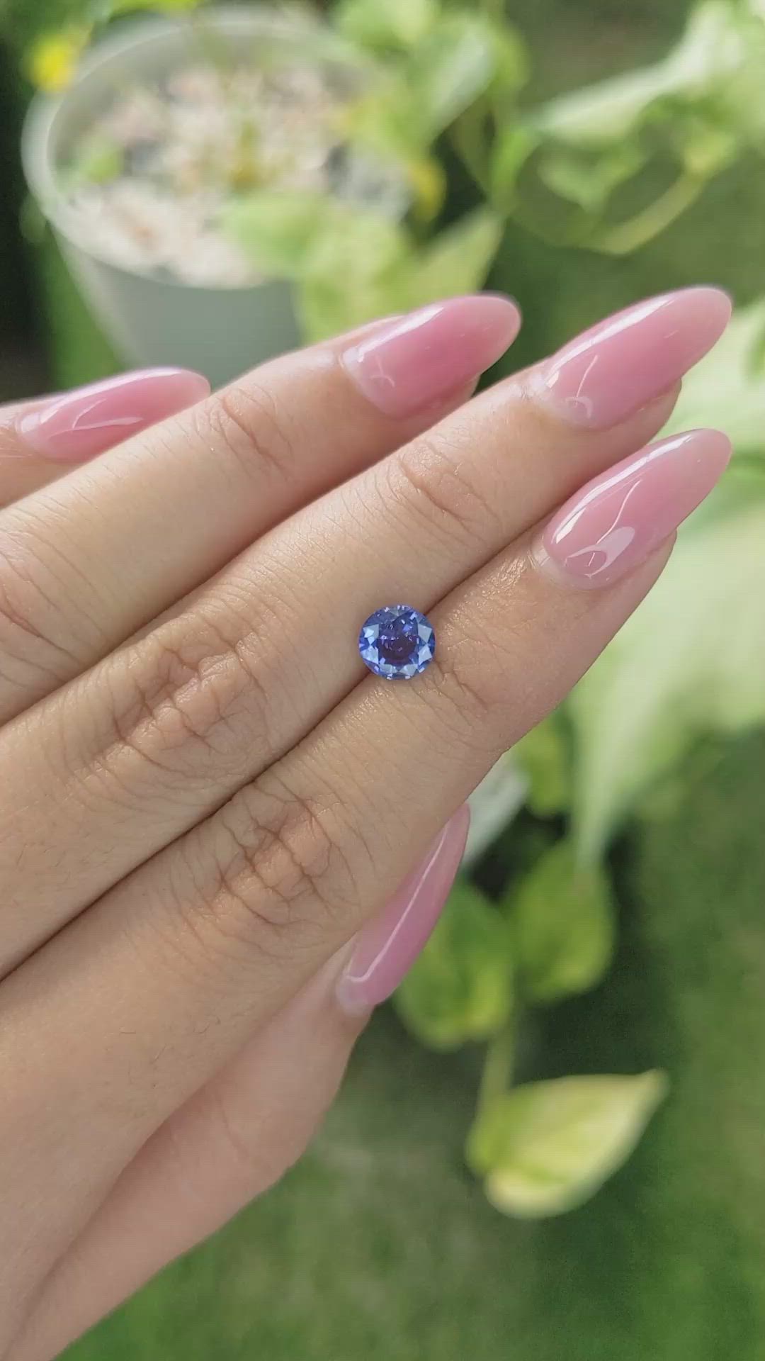 0.97 Ct. Blue Sapphire from Ceylon (Sri Lanka) Size Video