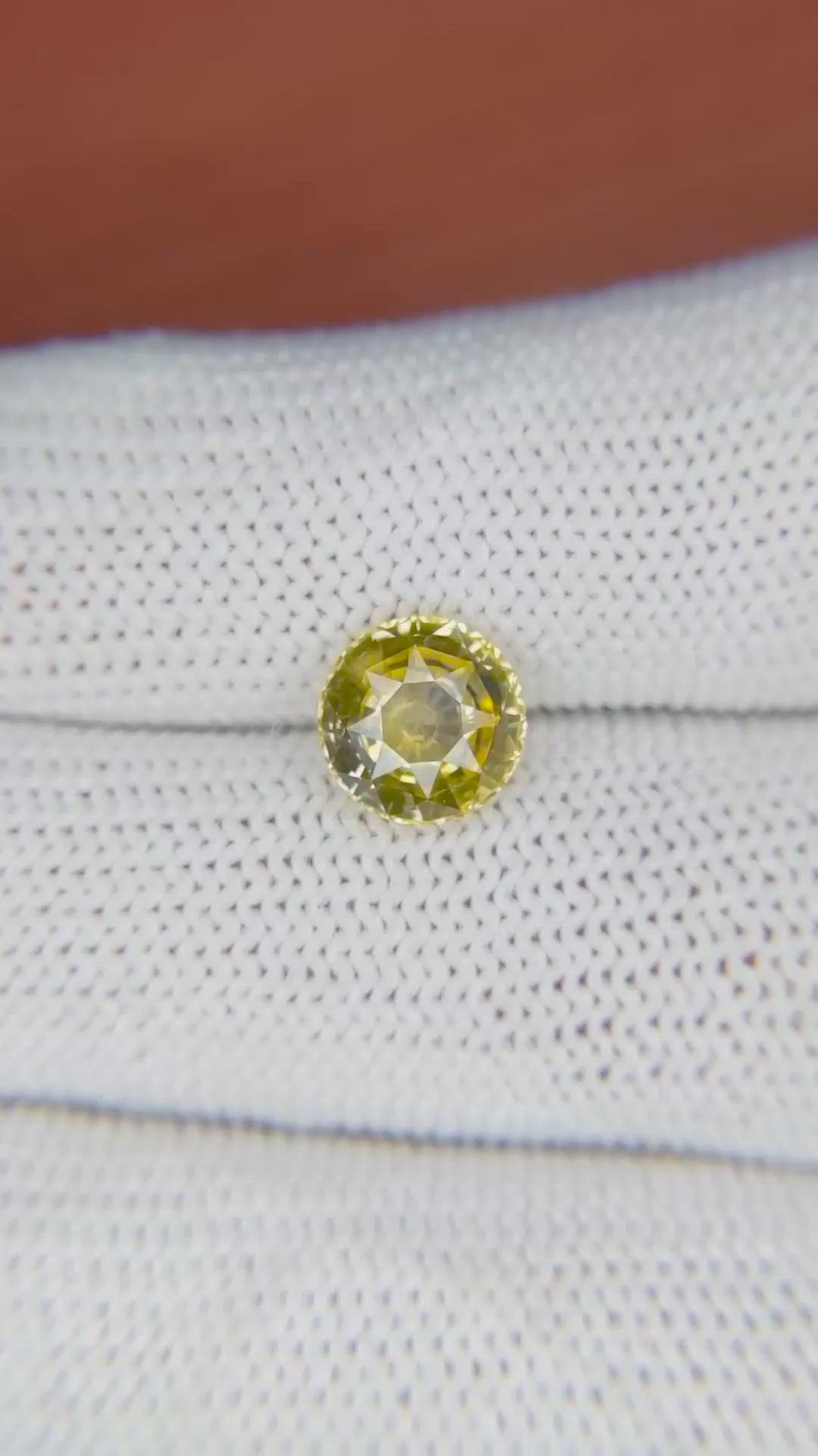 2.53 Ct. Yellow Sapphire from Ceylon (Sri Lanka) Size Video