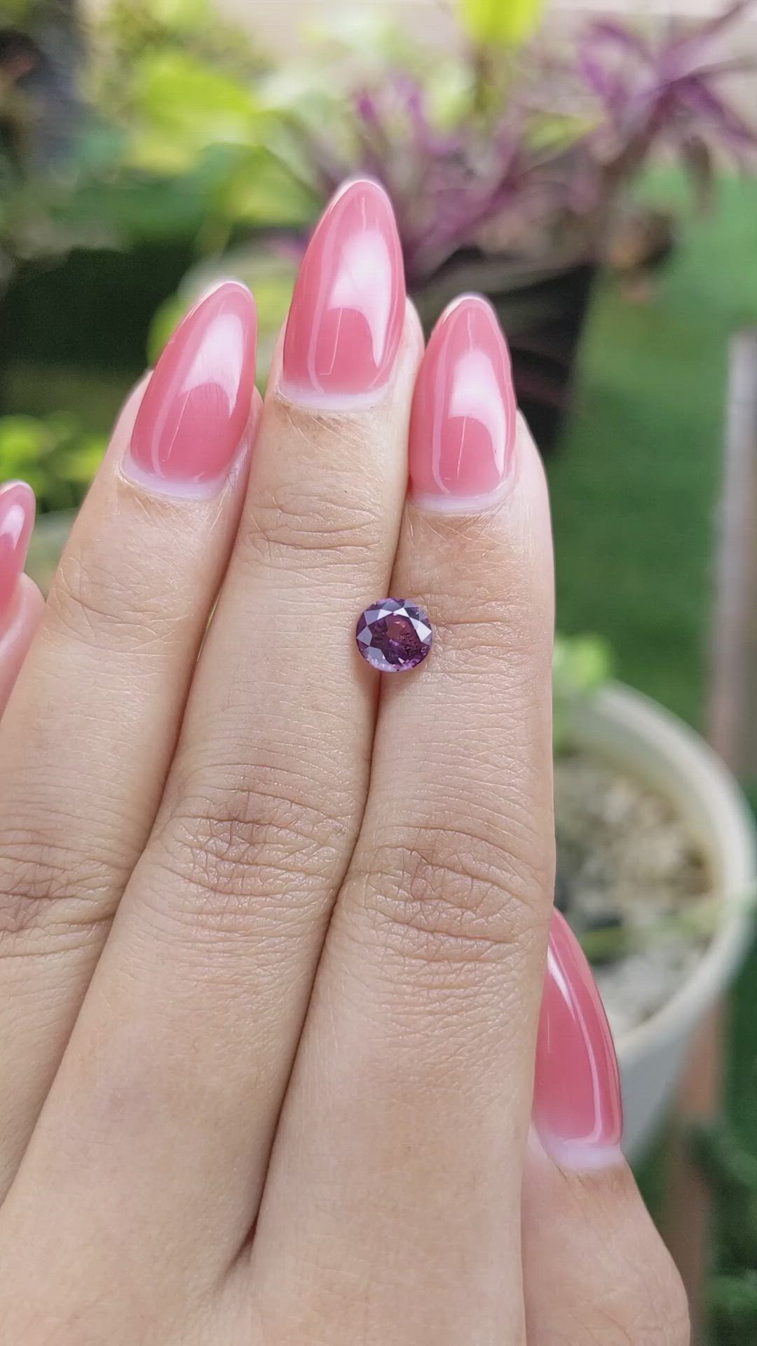 1.12 Ct. Purplish Pink Sapphire from Ceylon (Sri Lanka) Size Video