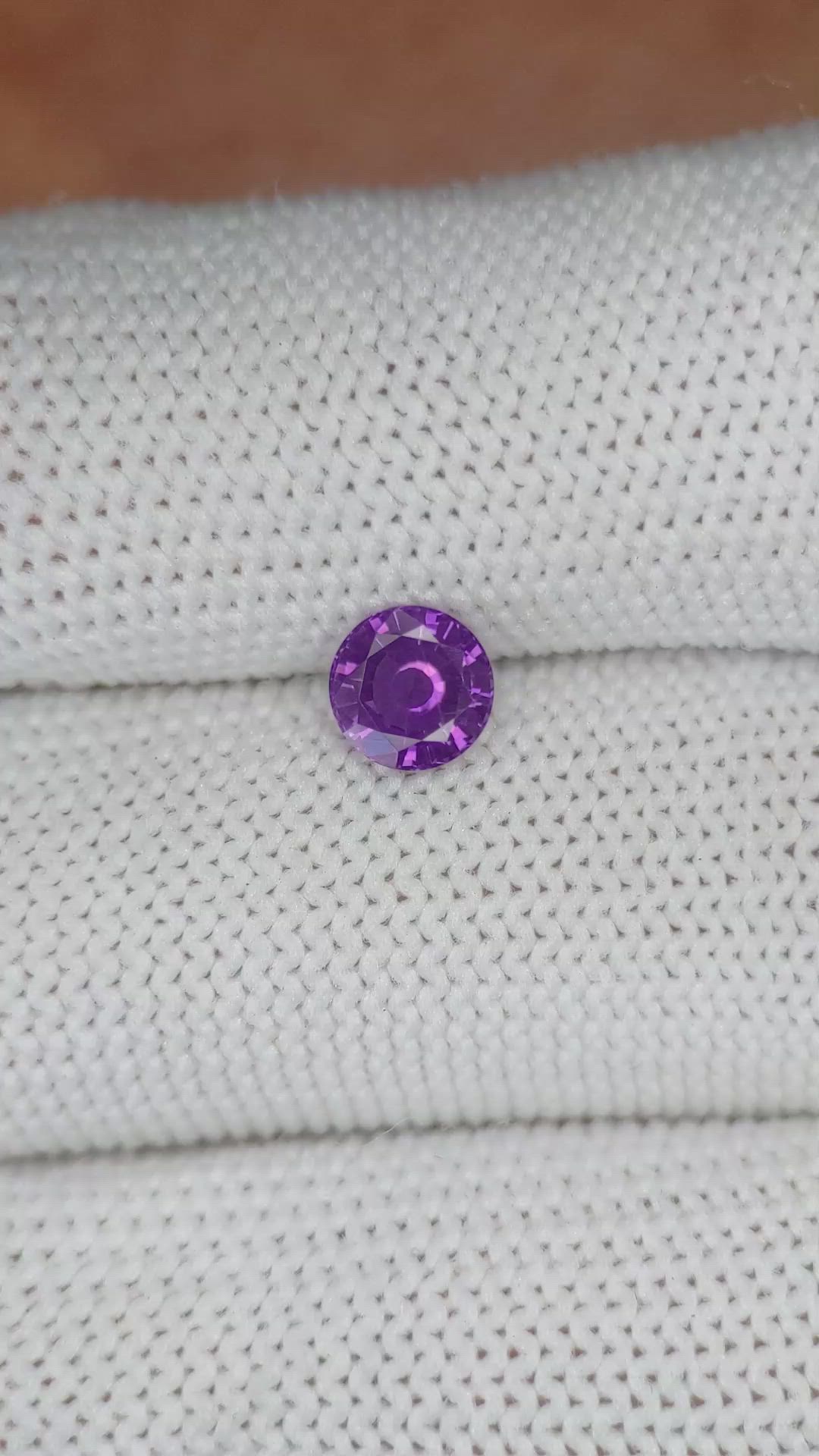 0.87 Ct. Pinkish Purple Sapphire from Ceylon (Sri Lanka) Size Video