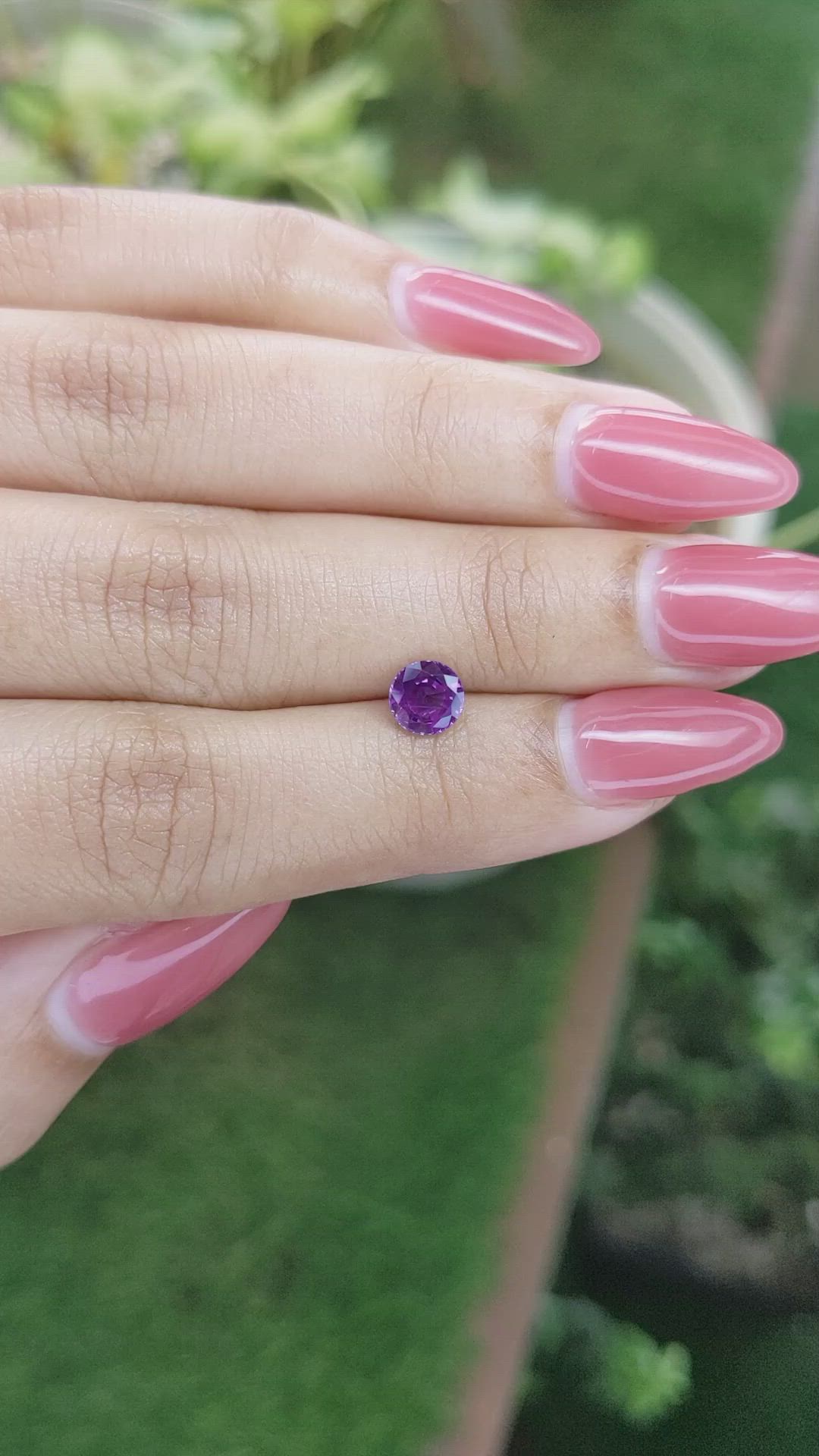 0.87 Ct. Pinkish Purple Sapphire from Ceylon (Sri Lanka) Size Video