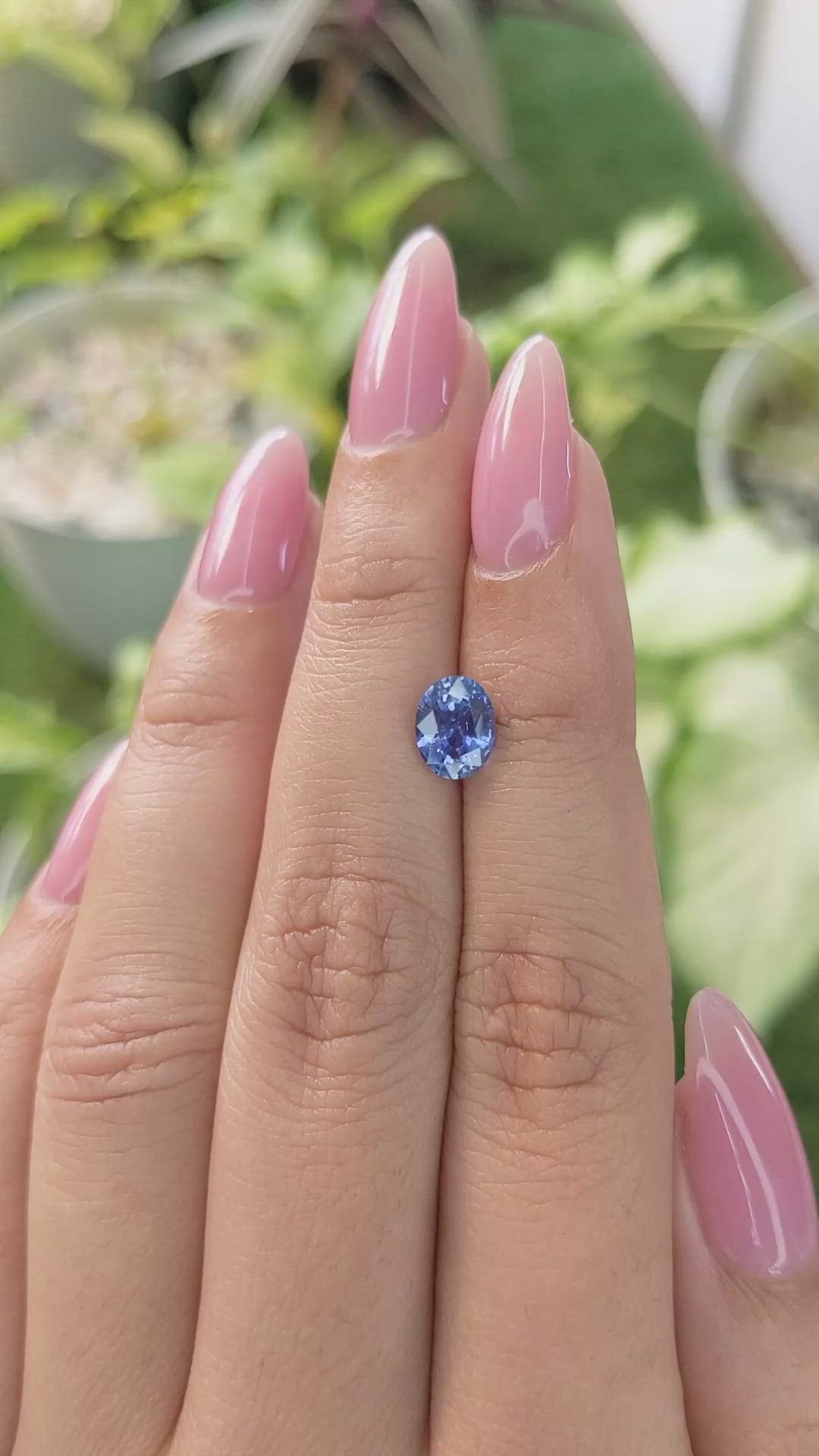 1.29 Ct. Blue Sapphire from Ceylon (Sri Lanka) Size Video