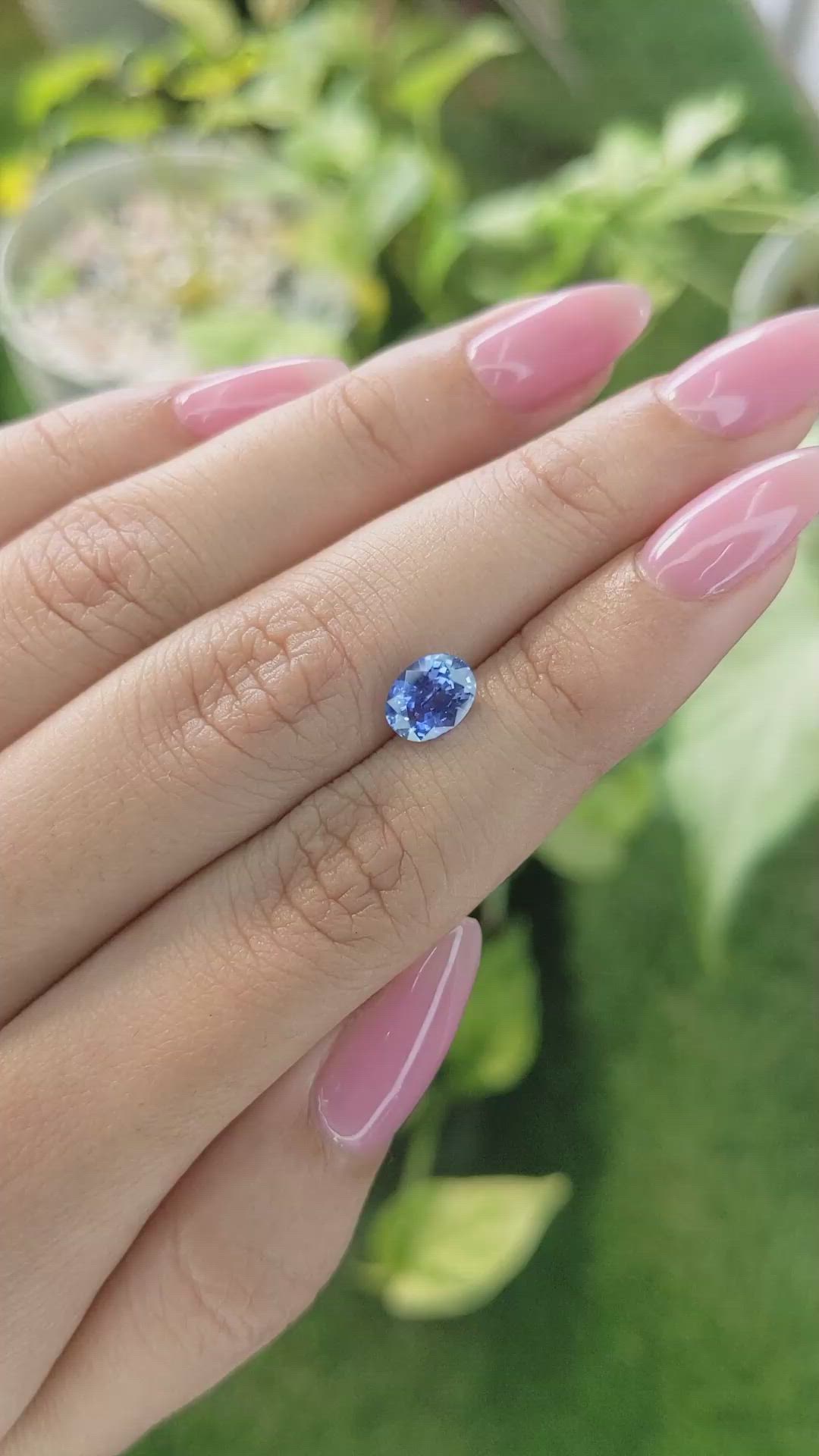 1.29 Ct. Blue Sapphire from Ceylon (Sri Lanka) Size Video