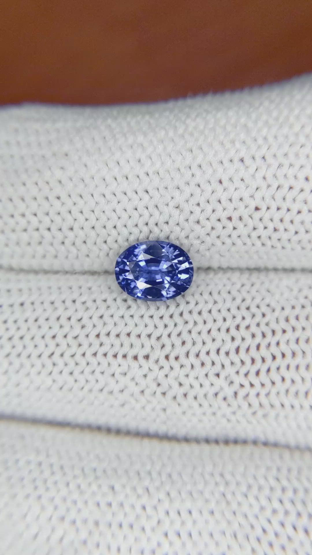1.29 Ct. Blue Sapphire from Ceylon (Sri Lanka) Size Video