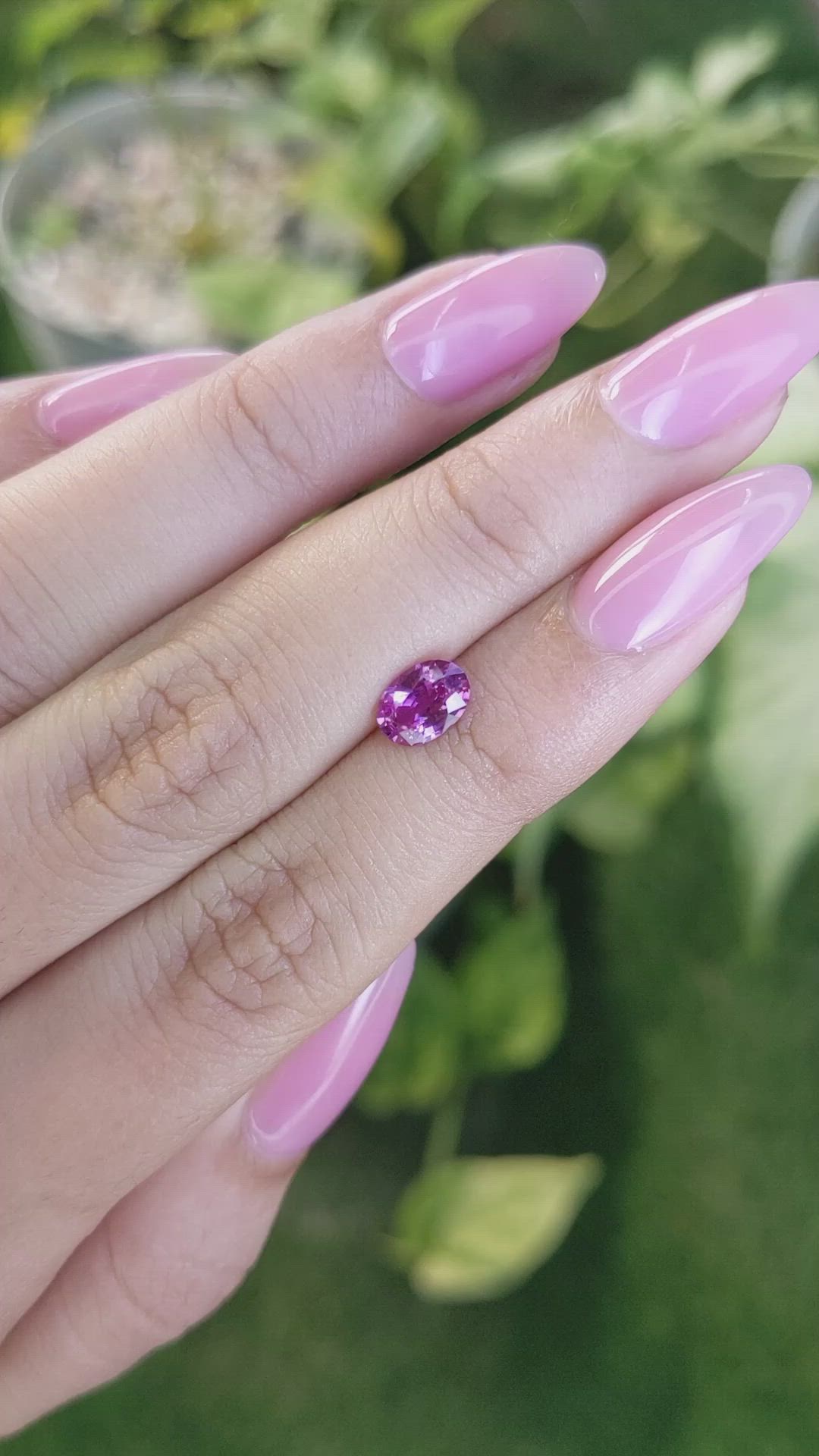 0.98 Ct. Purplish Pink Sapphire from Ceylon (Sri Lanka) Size Video