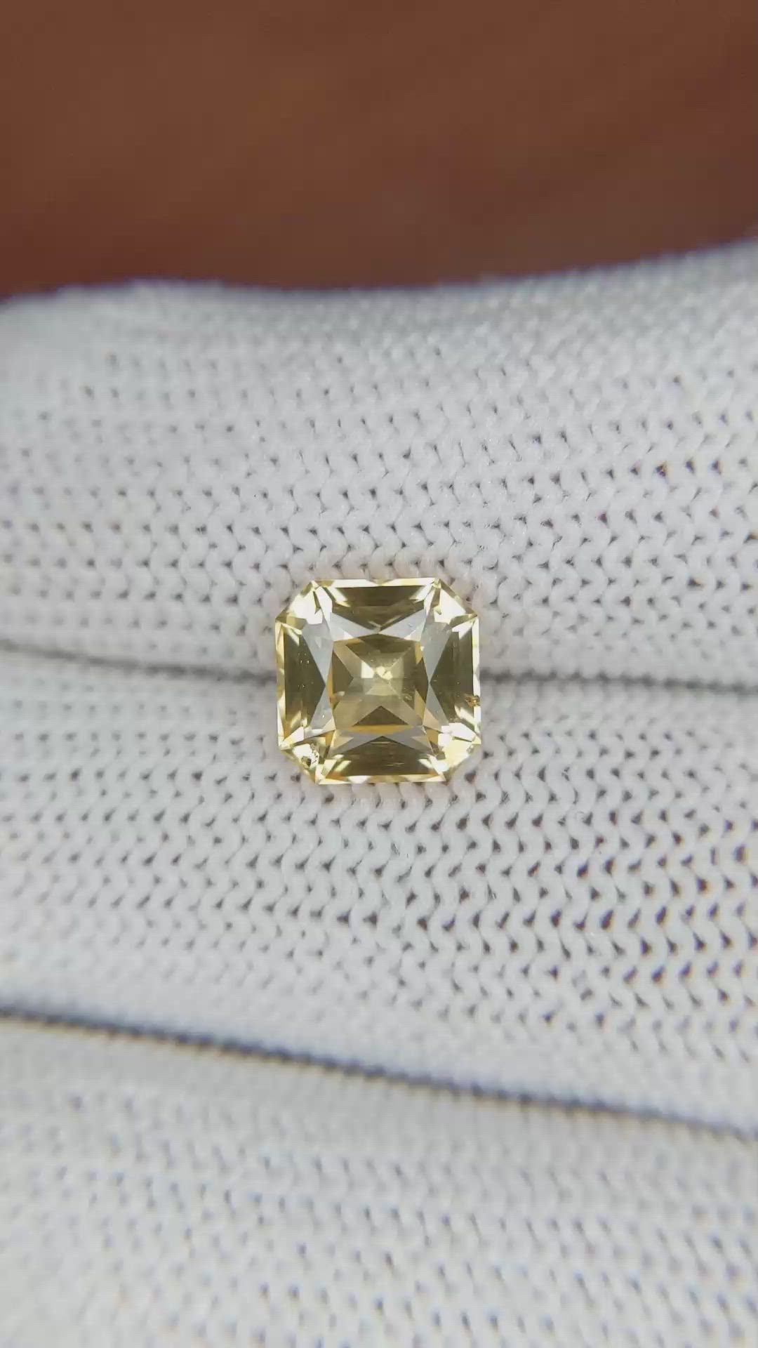 3.07 Ct. Yellow Sapphire from Ceylon (Sri Lanka) Size Video
