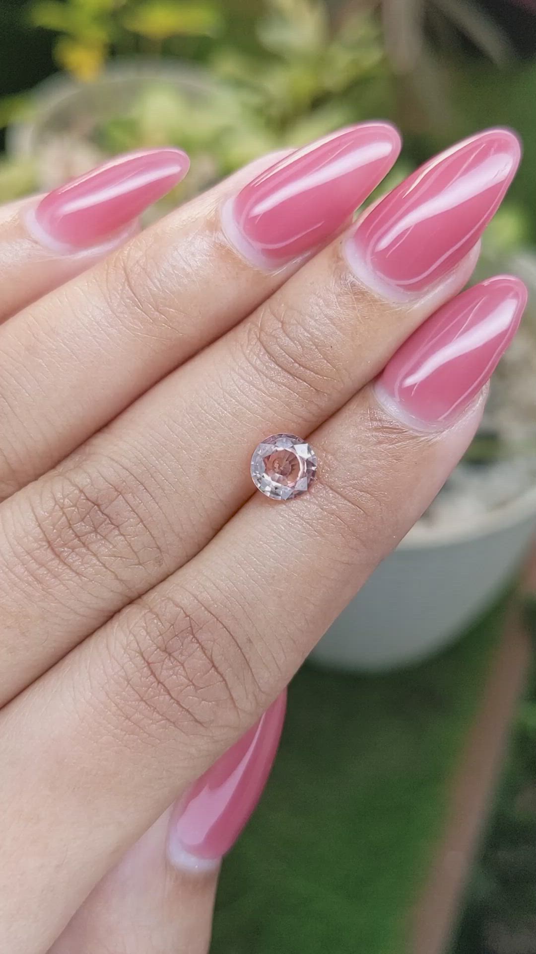 1.10 Ct. Peach Sapphire from Ceylon (Sri Lanka) Size Video