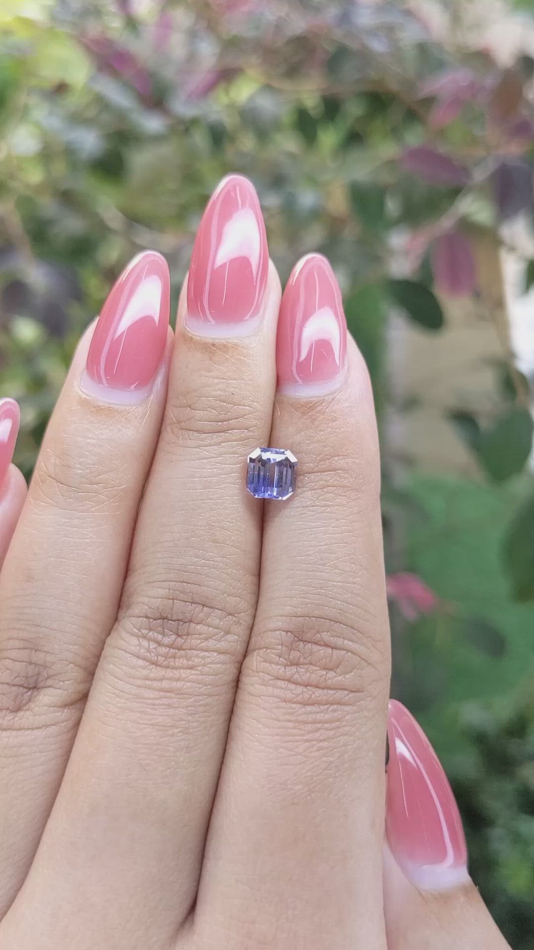 1.33 Ct. Bi Color Sapphire from Ceylon (Sri Lanka) Size Video