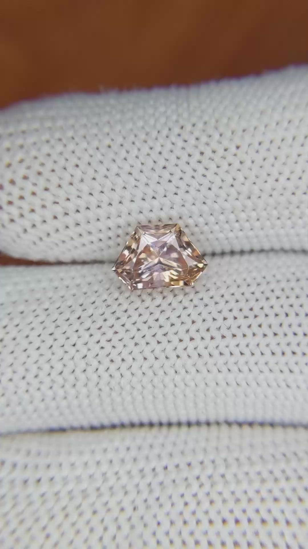 2.20 Ct. Peach Sapphire from Ceylon (Sri Lanka) Size Video