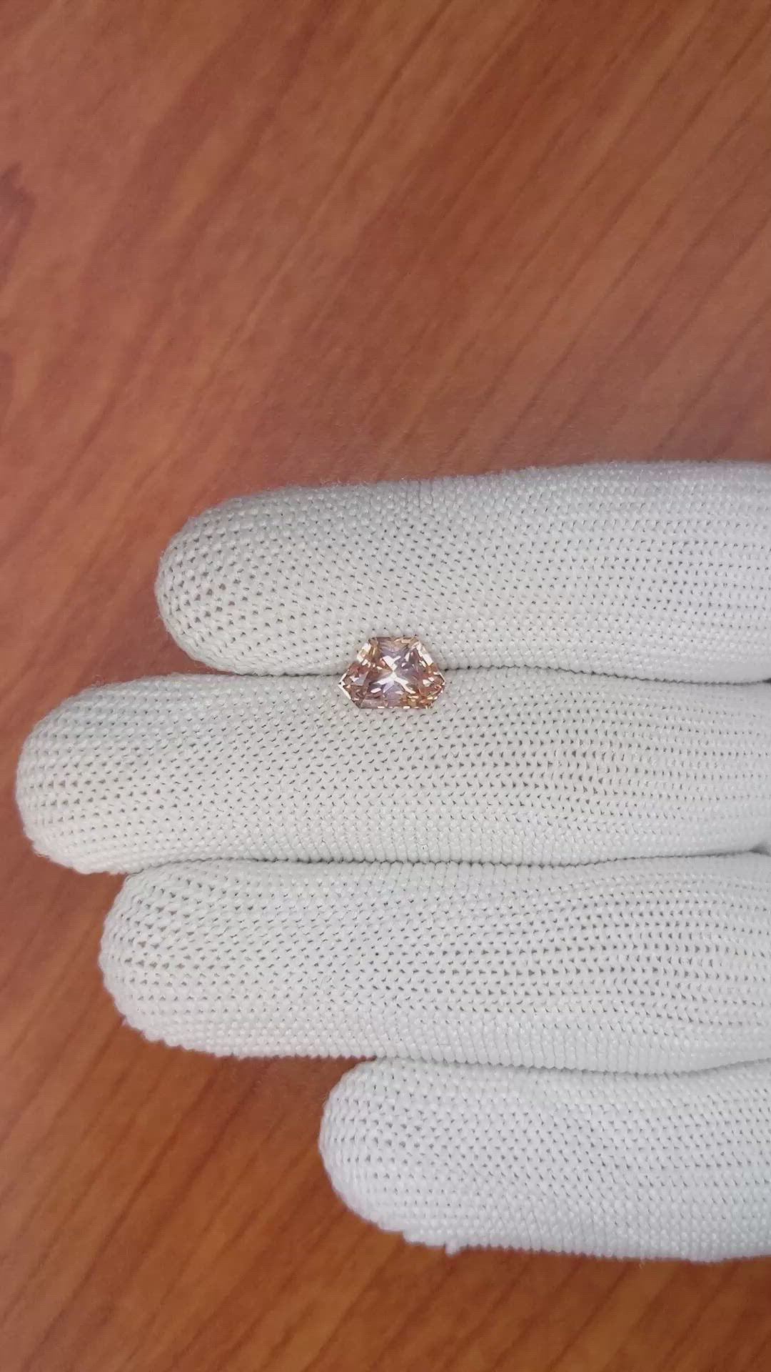 2.20 Ct. Peach Sapphire from Ceylon (Sri Lanka) Size Video
