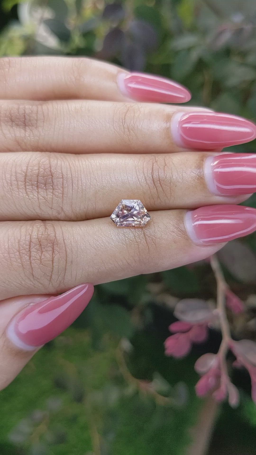 2.20 Ct. Peach Sapphire from Ceylon (Sri Lanka) Size Video