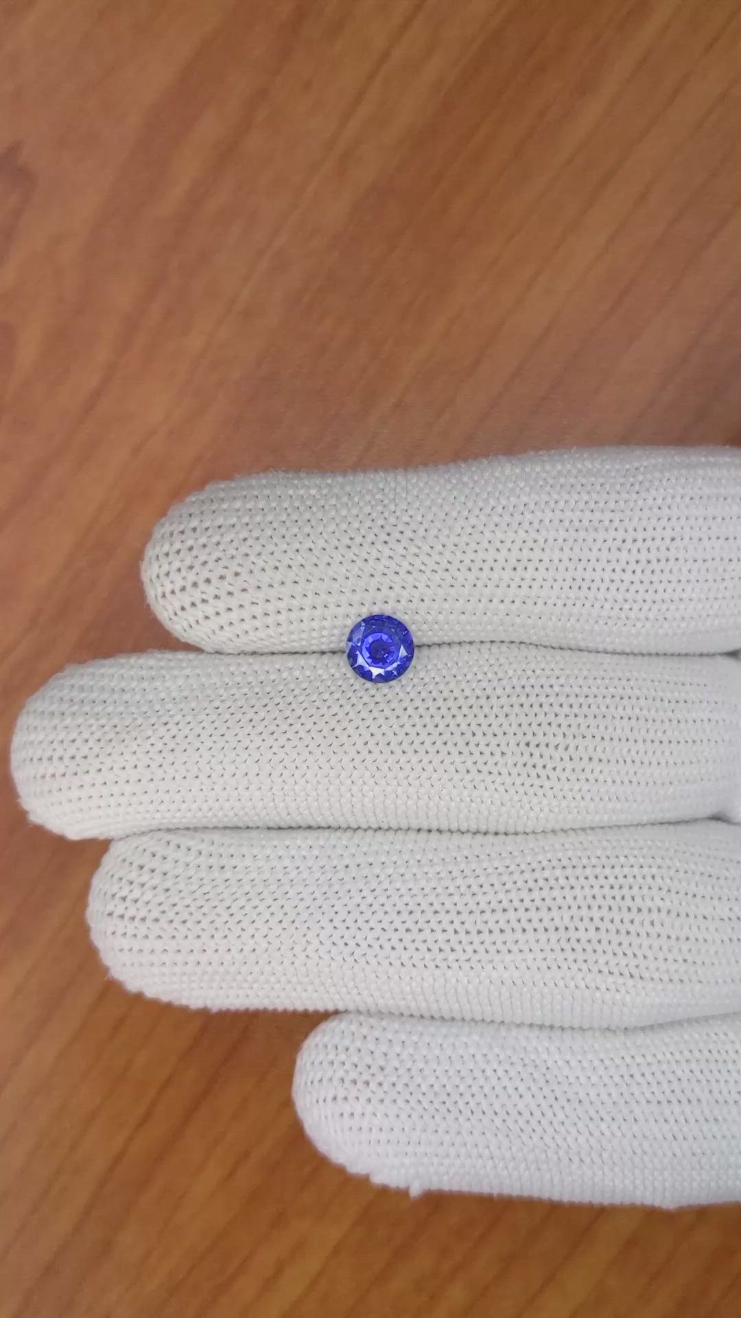 0.88 Ct. Blue Sapphire from Ceylon (Sri Lanka) Size Video
