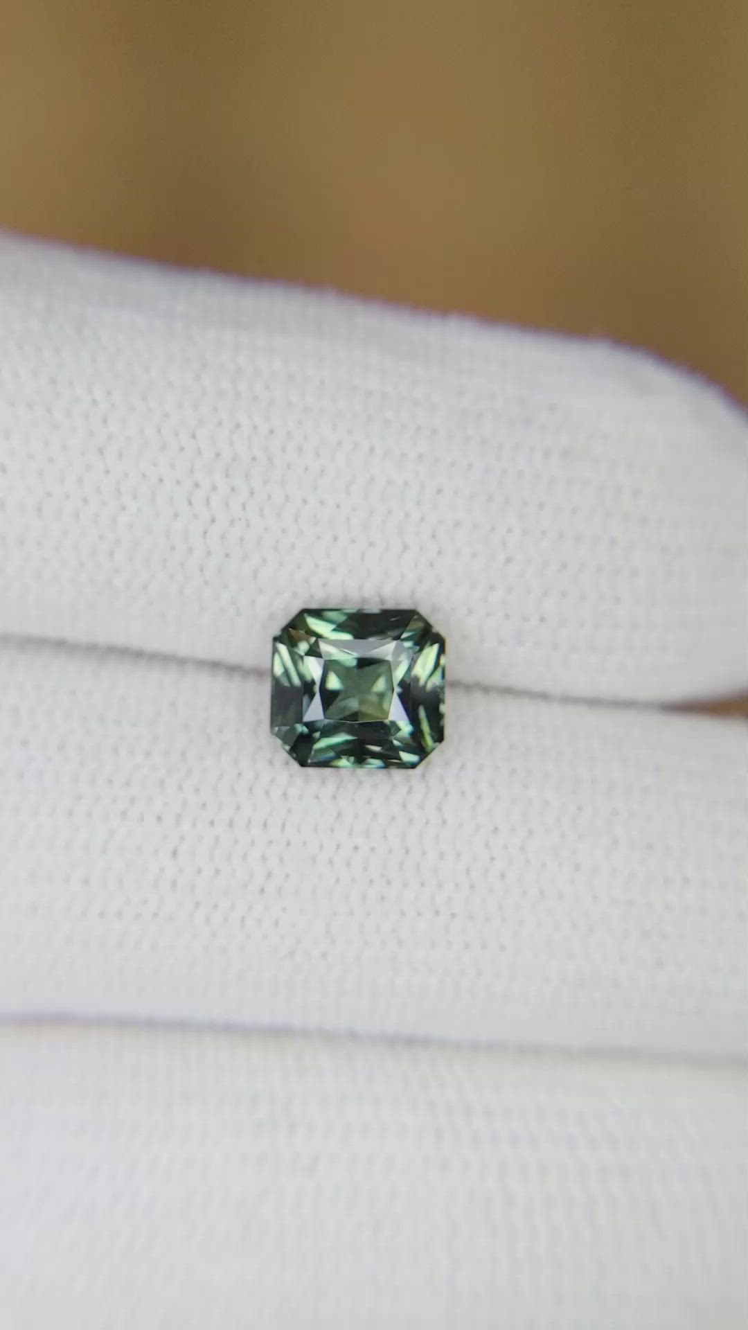 2.03 Ct. Bluish Green Sapphire from Ceylon (Sri Lanka) Size Video