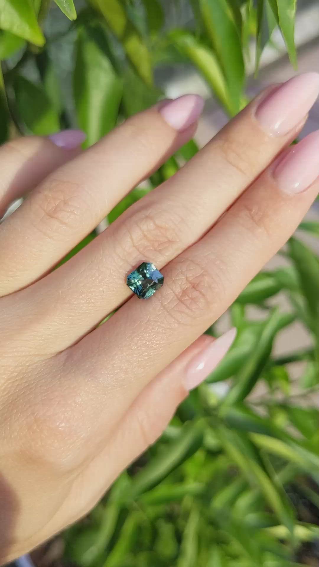 2.03 Ct. Bluish Green Sapphire from Ceylon (Sri Lanka) Size Video