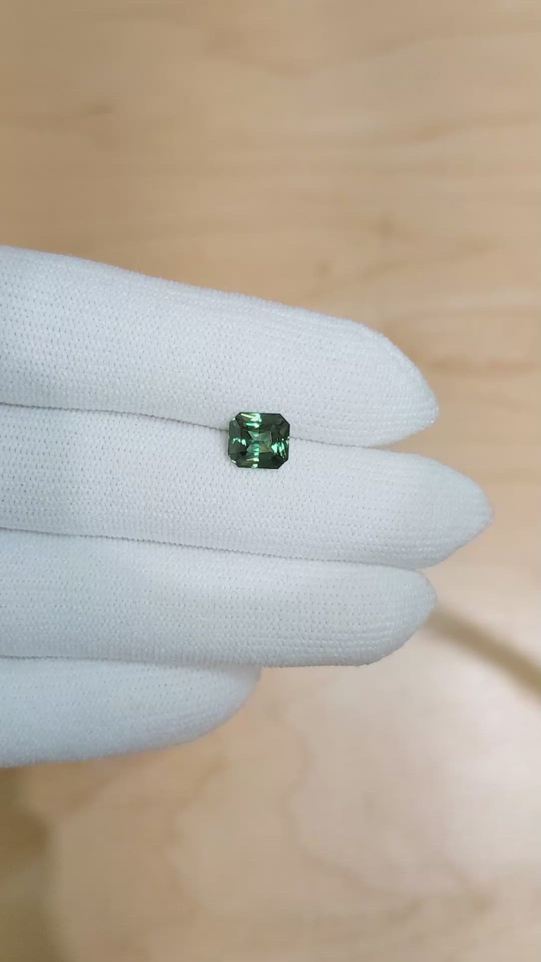 2.03 Ct. Bluish Green Sapphire from Ceylon (Sri Lanka) Size Video