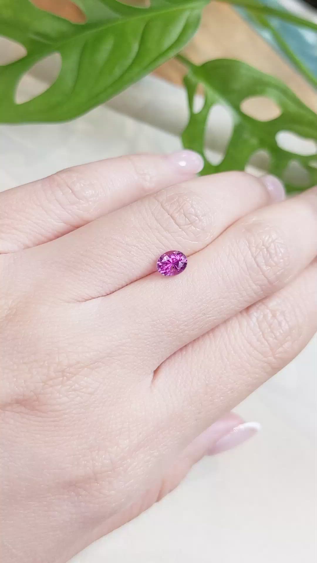 1.03 Ct. Purplish Pink Sapphire from Ceylon (Sri Lanka) Size Video