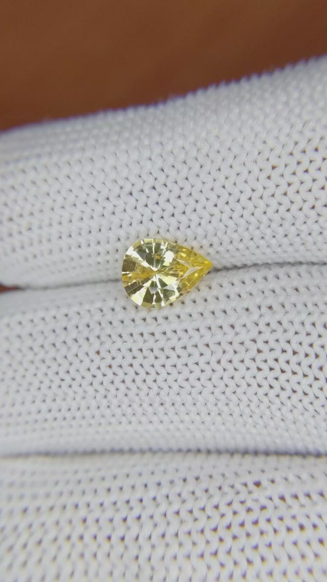 1.25 Ct. Yellow Sapphire from Ceylon (Sri Lanka) Size Video