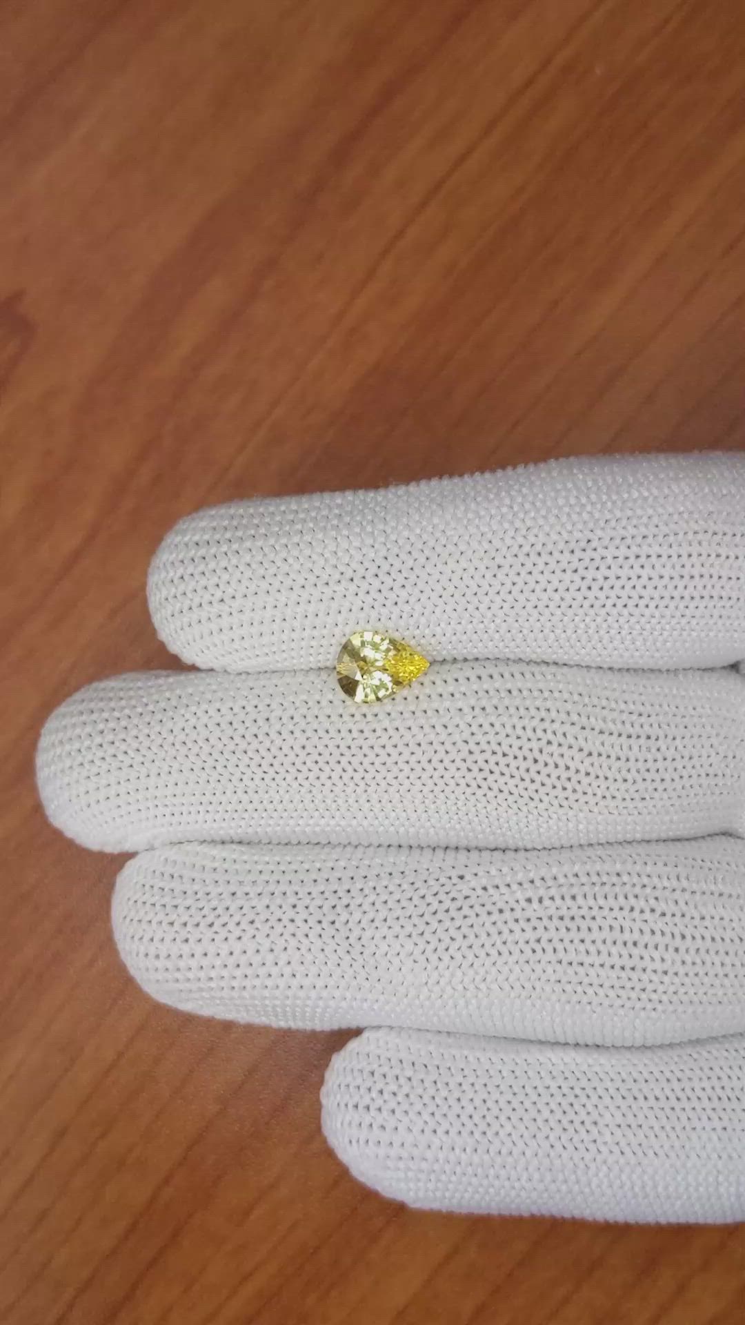 1.25 Ct. Yellow Sapphire from Ceylon (Sri Lanka) Size Video