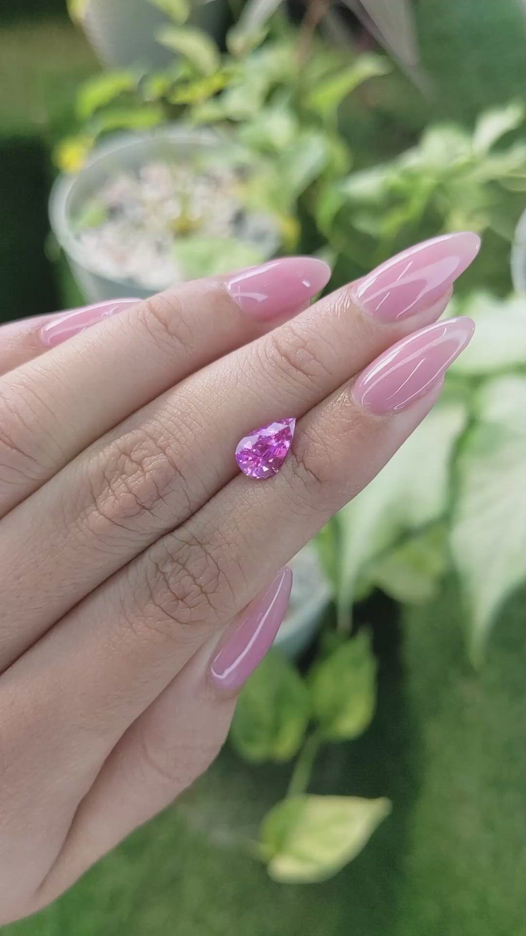 2.00 Ct. Pinkish Purple Sapphire from Ceylon (Sri Lanka) Size Video