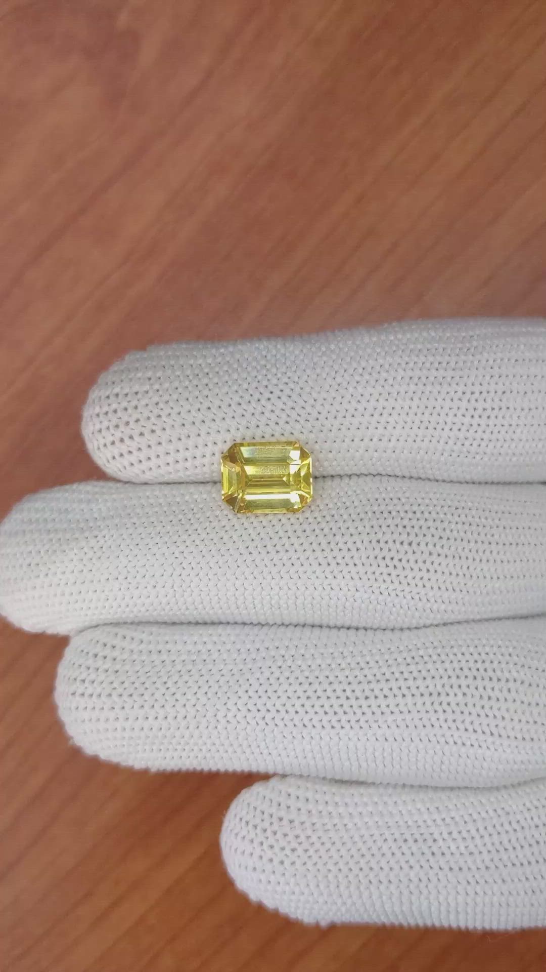 4.12 Ct. Yellow Sapphire from Ceylon (Sri Lanka) Size Video