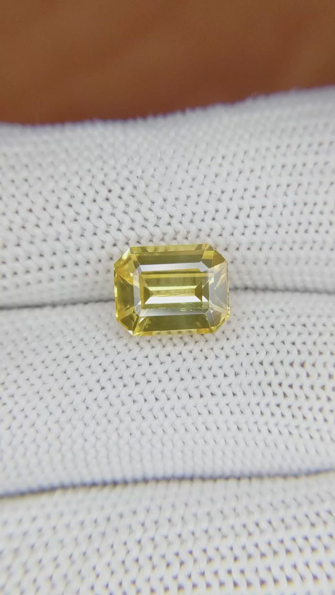4.12 Ct. Yellow Sapphire from Ceylon (Sri Lanka) Size Video