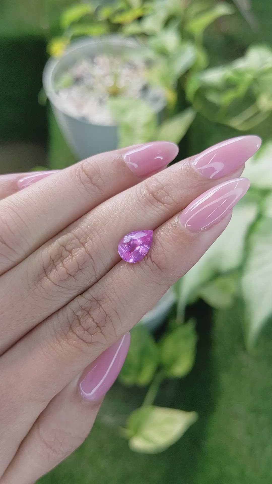1.98 Ct. Pinkish Purple Sapphire from Ceylon (Sri Lanka) Size Video