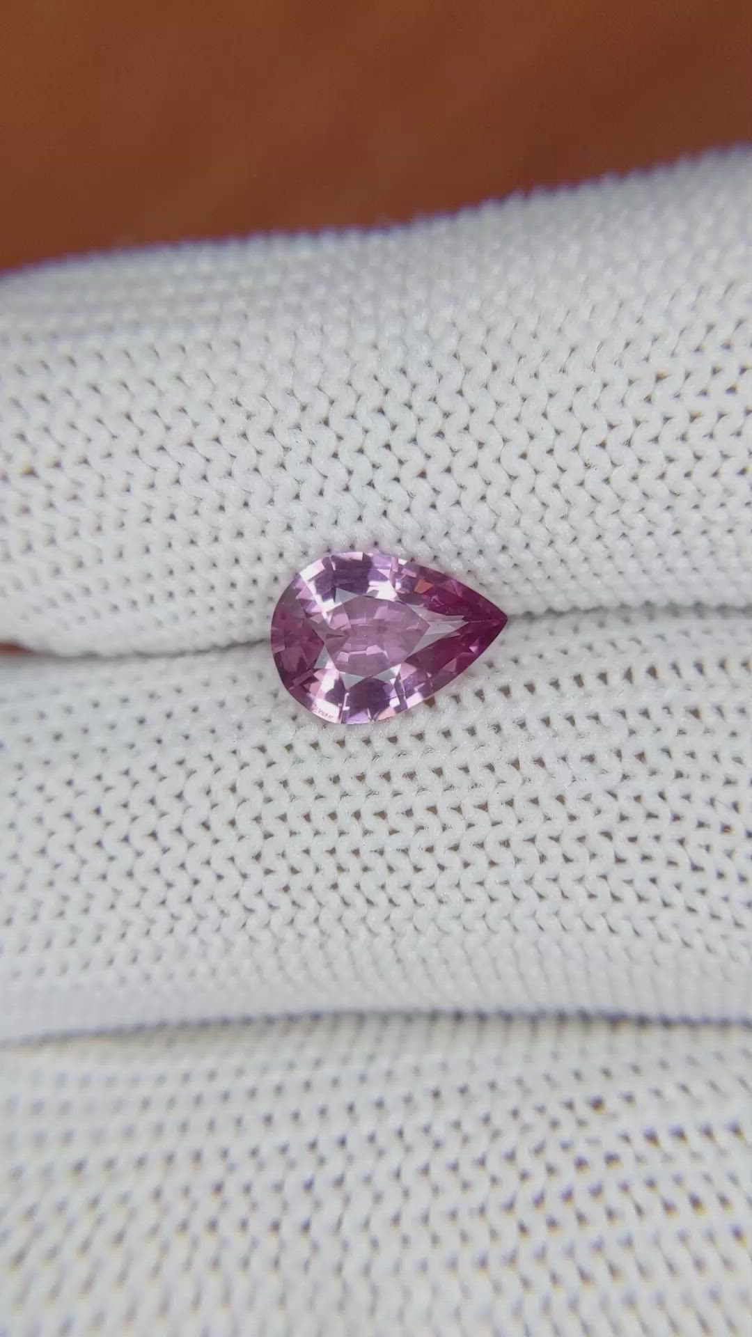 1.50 Ct. Pinkish Purple Sapphire from Ceylon (Sri Lanka) Size Video