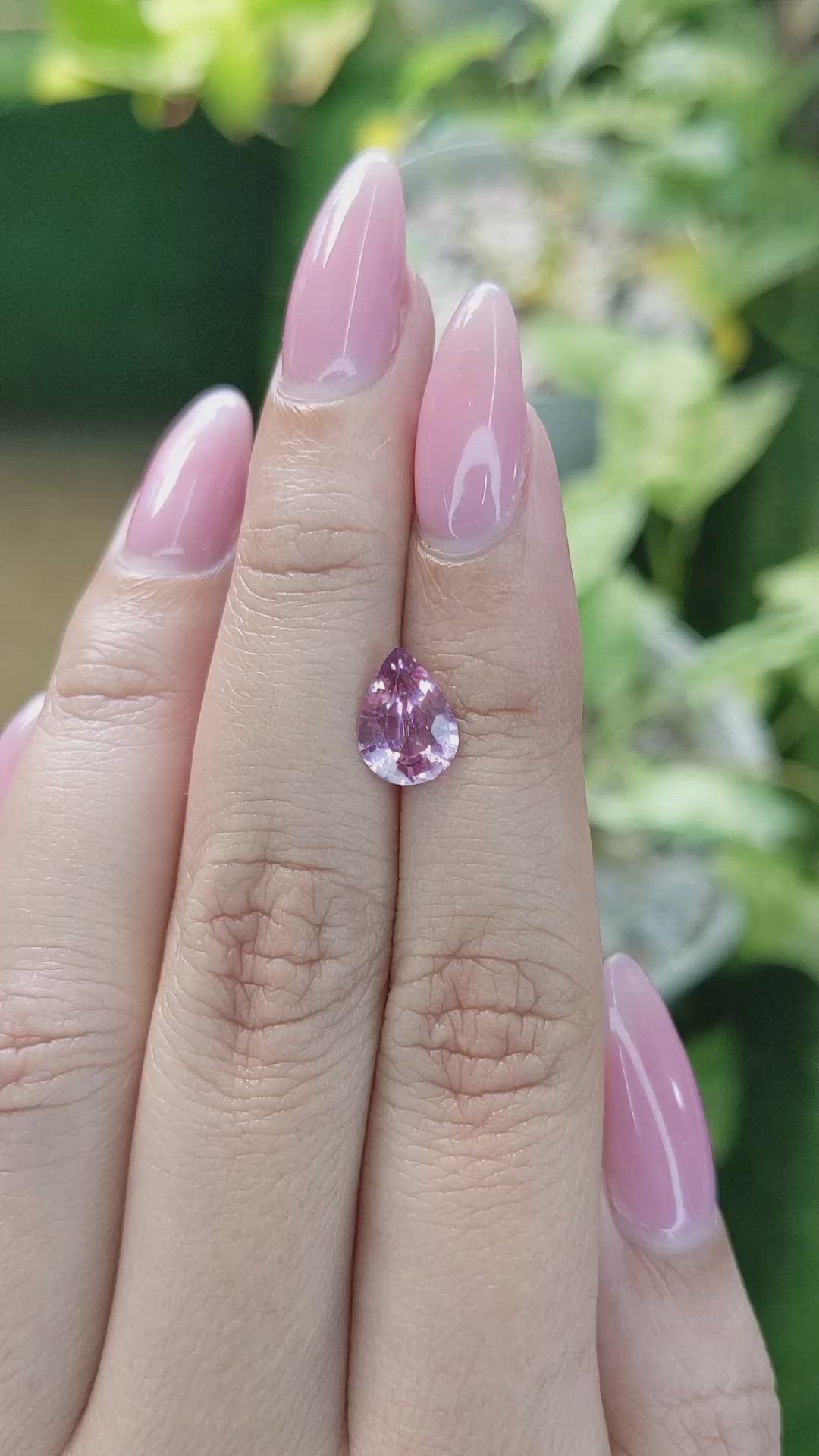1.50 Ct. Pinkish Purple Sapphire from Ceylon (Sri Lanka) Size Video