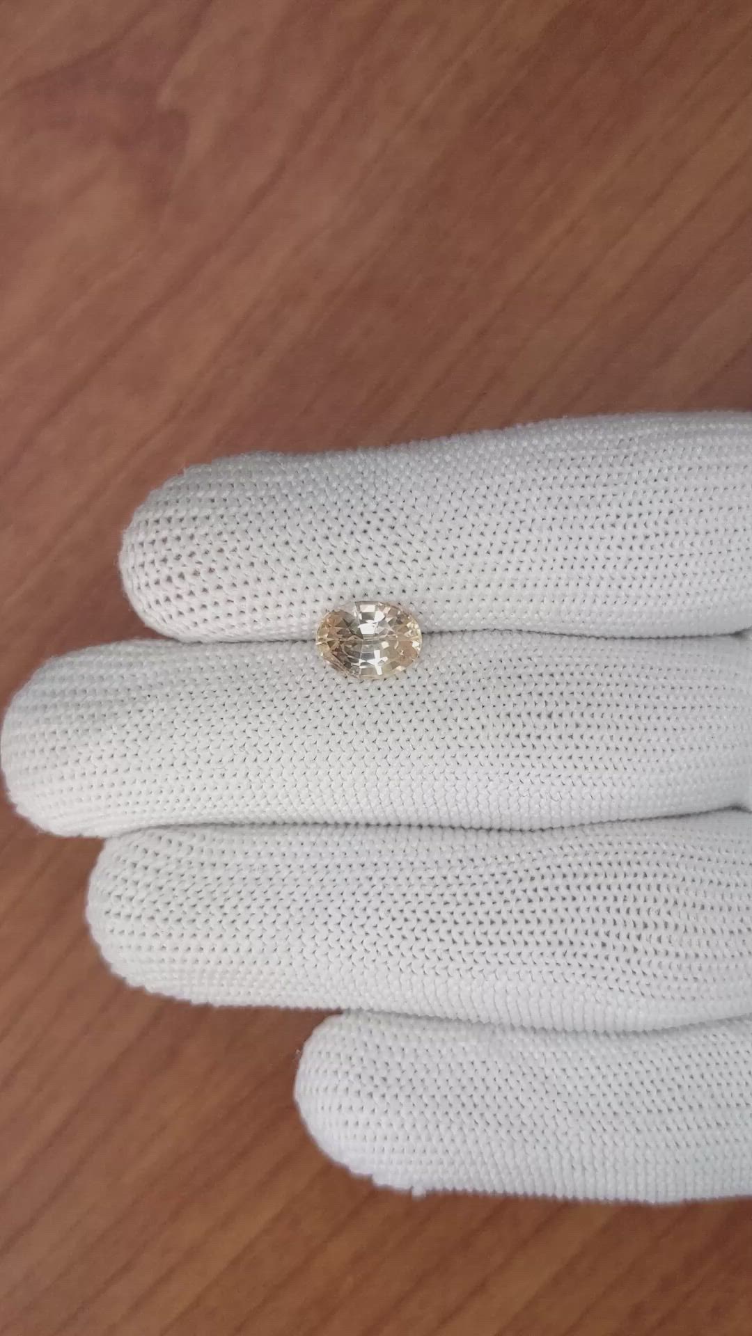 2.00 Ct. Peach Sapphire from Ceylon (Sri Lanka) Size Video