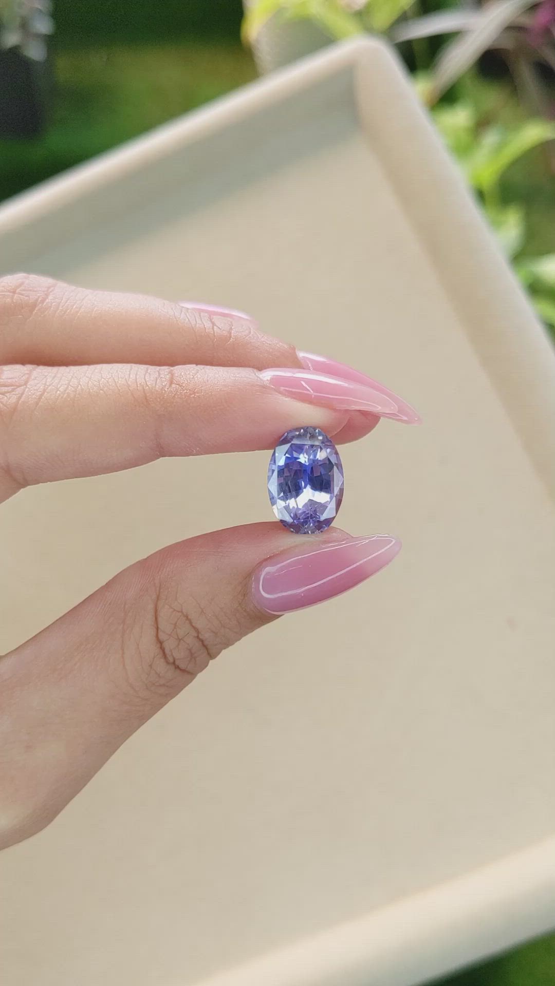 8.06 Ct. Bluish Purple Sapphire from Ceylon (Sri Lanka) Size Video
