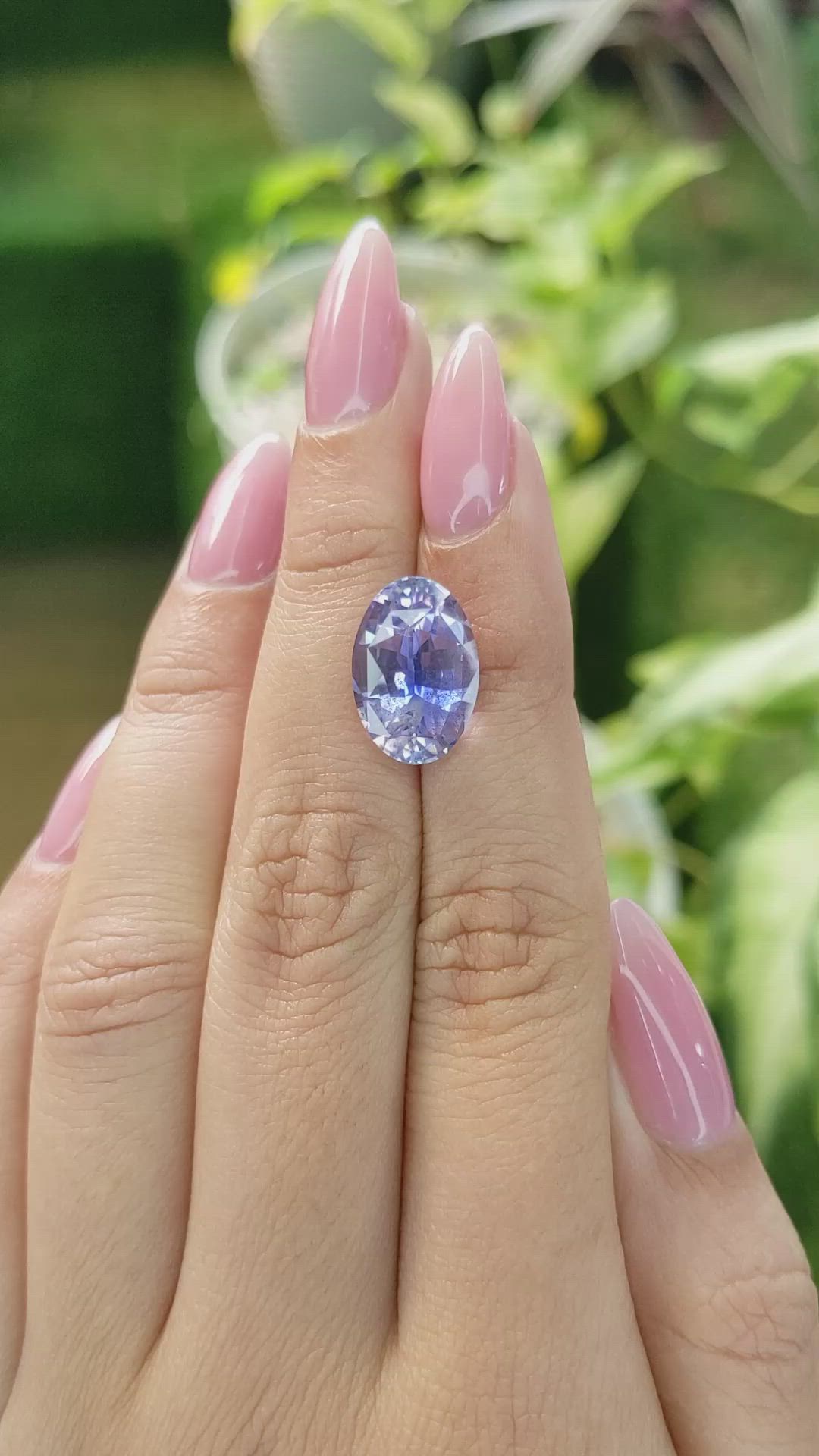 8.06 Ct. Bluish Purple Sapphire from Ceylon (Sri Lanka) Size Video