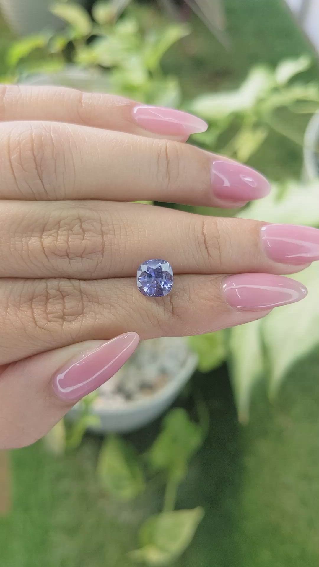 3.02 Ct. Violet Sapphire from Ceylon (Sri Lanka) Size Video