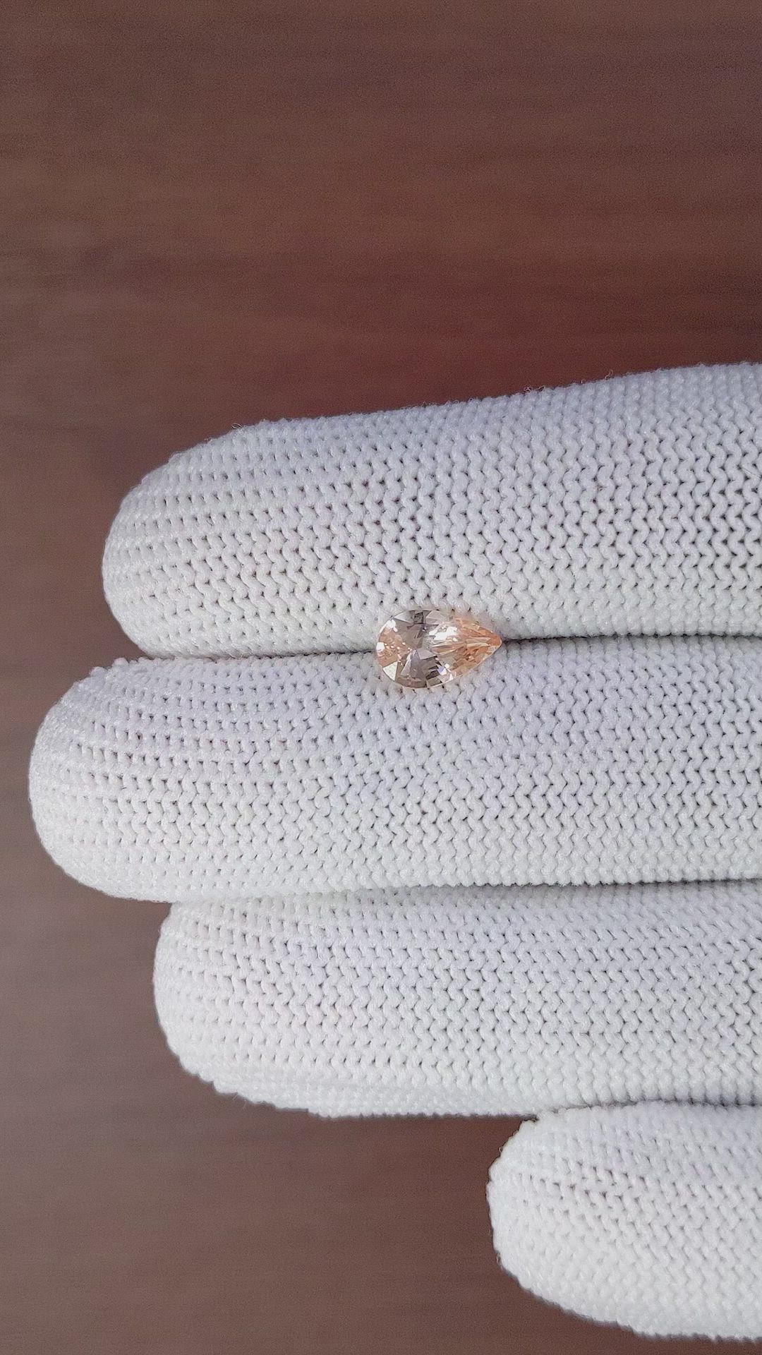 1.13 Ct. Peach Sapphire from Ceylon (Sri Lanka) Size Video