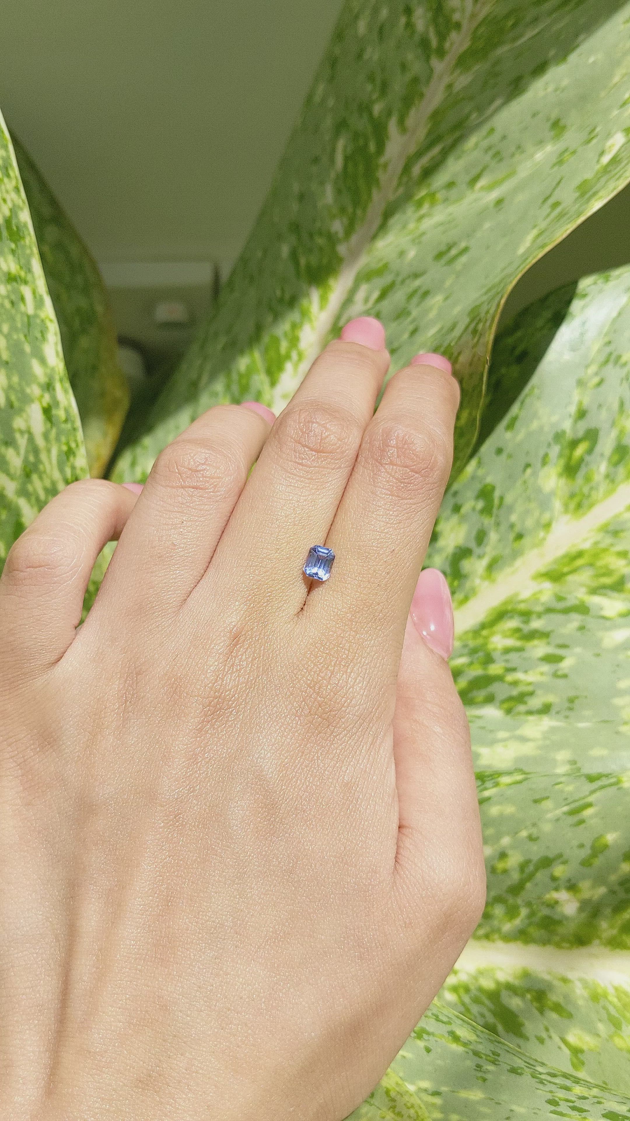1.05 Ct. Blue Sapphire from Ceylon (Sri Lanka) Size Video