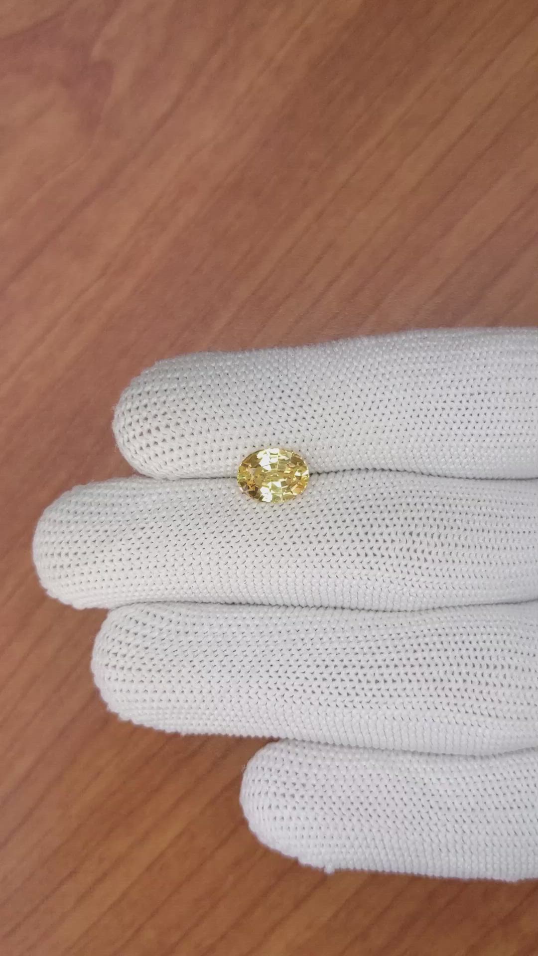 2.06 Ct. Yellow Sapphire from Ceylon (Sri Lanka) Size Video