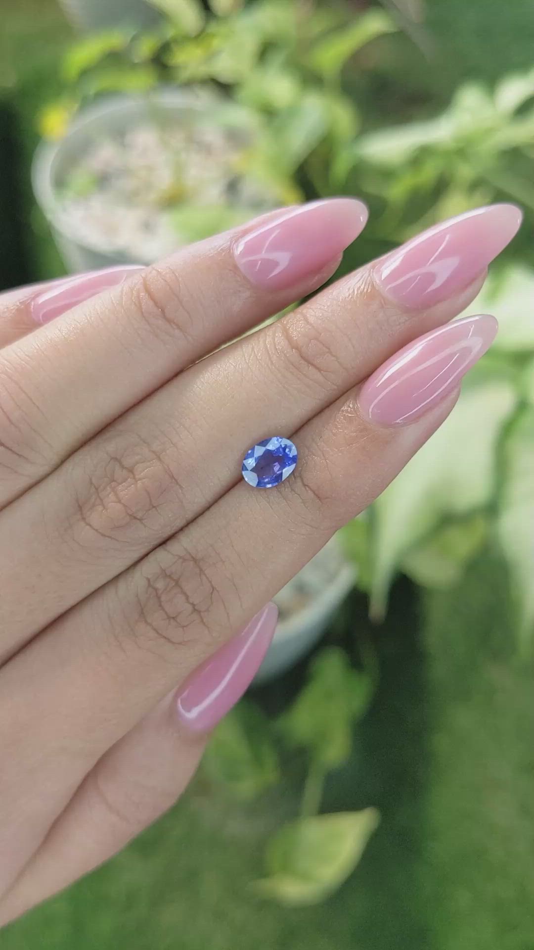 1.04 Ct. Blue Sapphire from Ceylon (Sri Lanka) Size Video