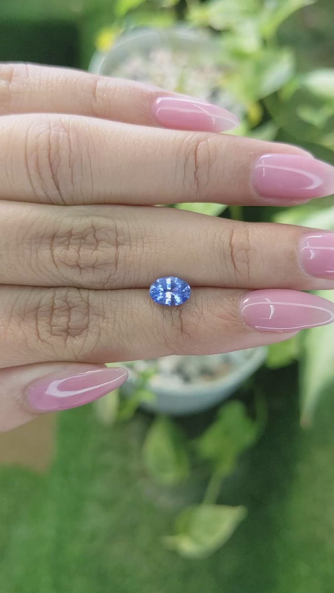 1.10 Ct. Blue Sapphire from Ceylon (Sri Lanka) Size Video