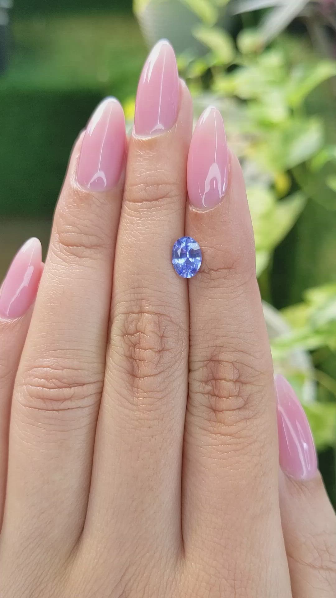 1.10 Ct. Blue Sapphire from Ceylon (Sri Lanka) Size Video