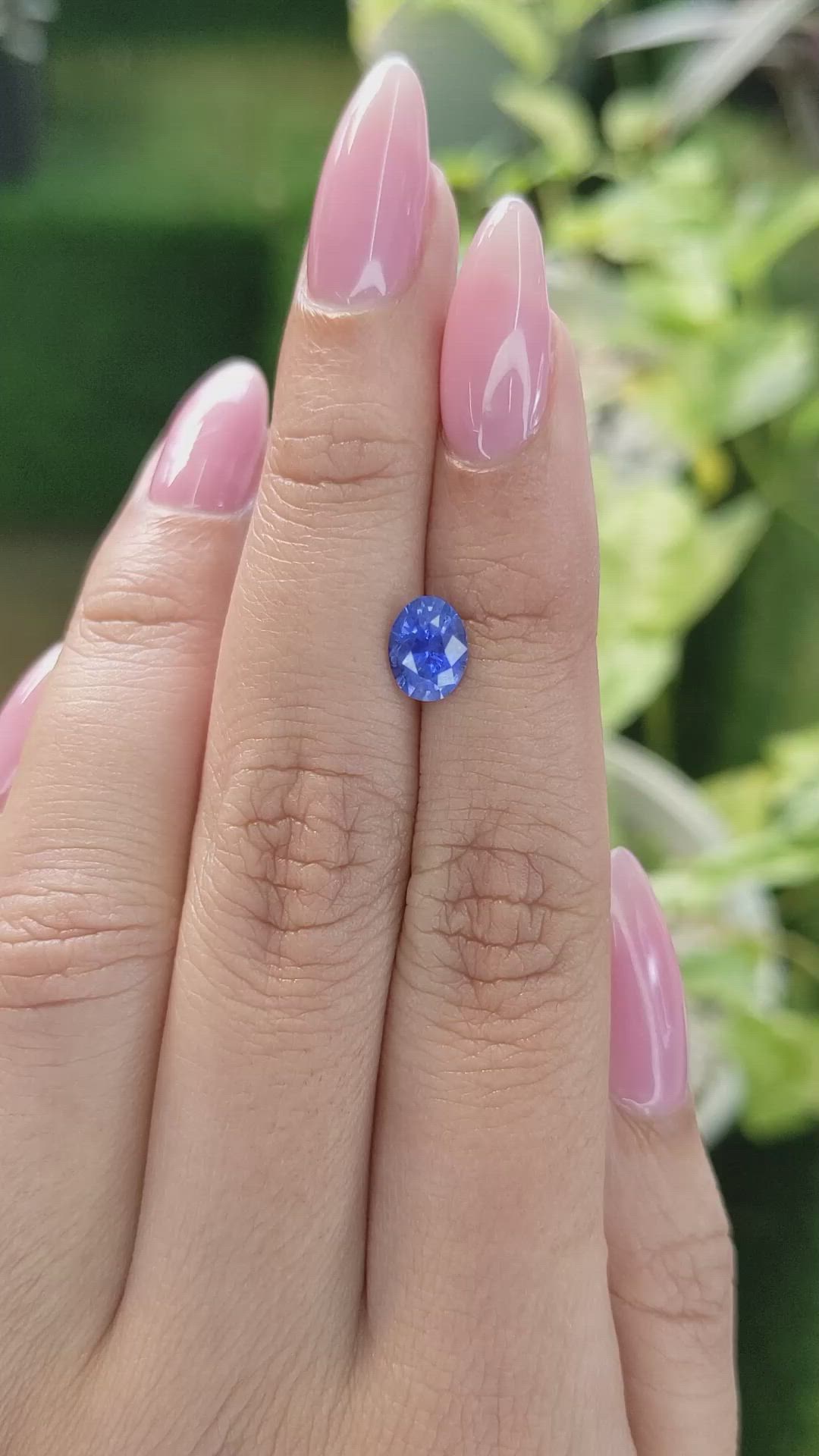 1.29 Ct. Blue Sapphire from Ceylon (Sri Lanka) Size Video