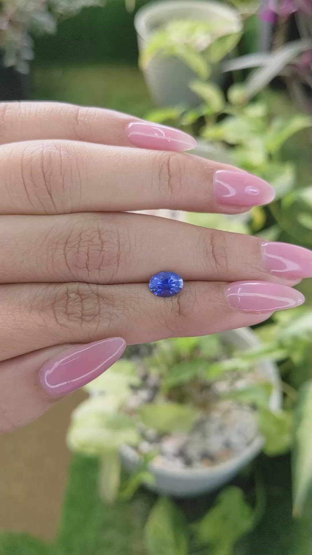 1.29 Ct. Blue Sapphire from Ceylon (Sri Lanka) Size Video