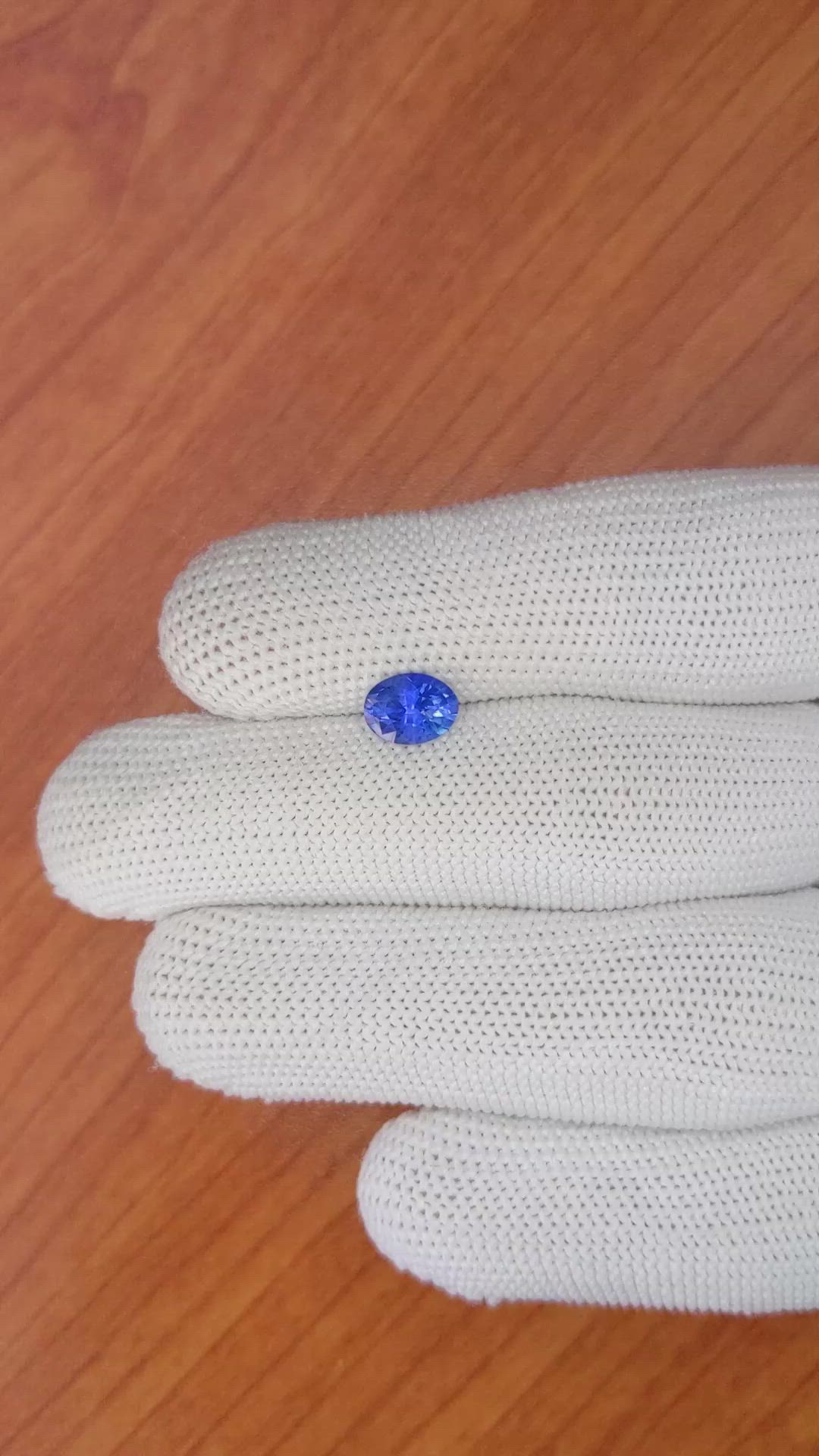 1.29 Ct. Blue Sapphire from Ceylon (Sri Lanka) Size Video