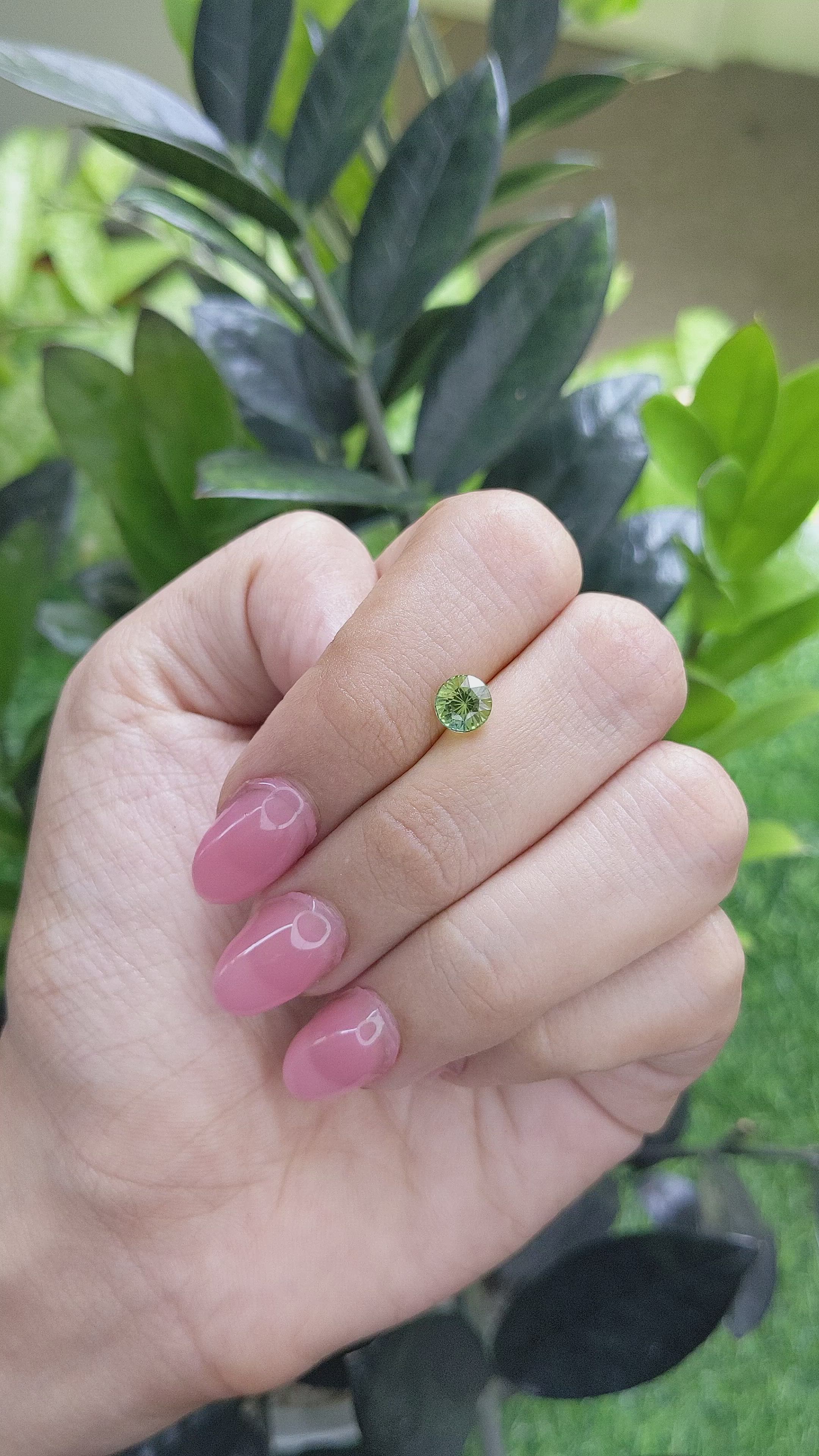 1.17 Ct. Green Sapphire from Madagascar Size Video