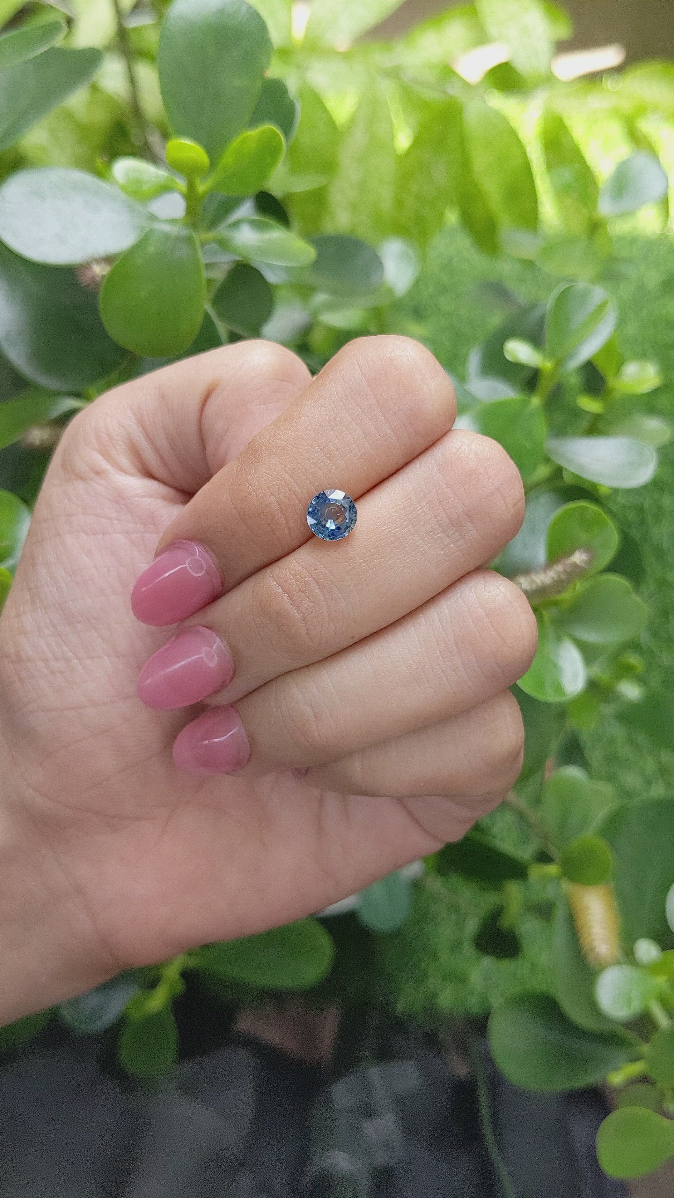 1.52 Ct. Greenish Blue Sapphire from Madagascar Size Video