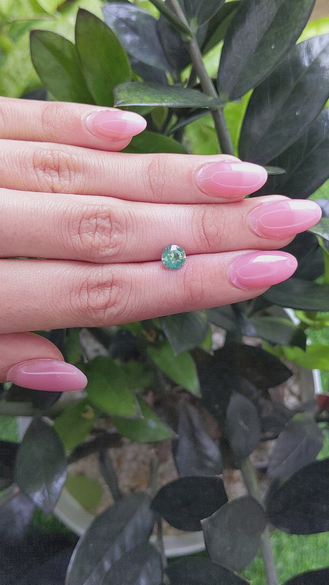 1.54 Ct. Bluish Green Sapphire from Madagascar Size Video