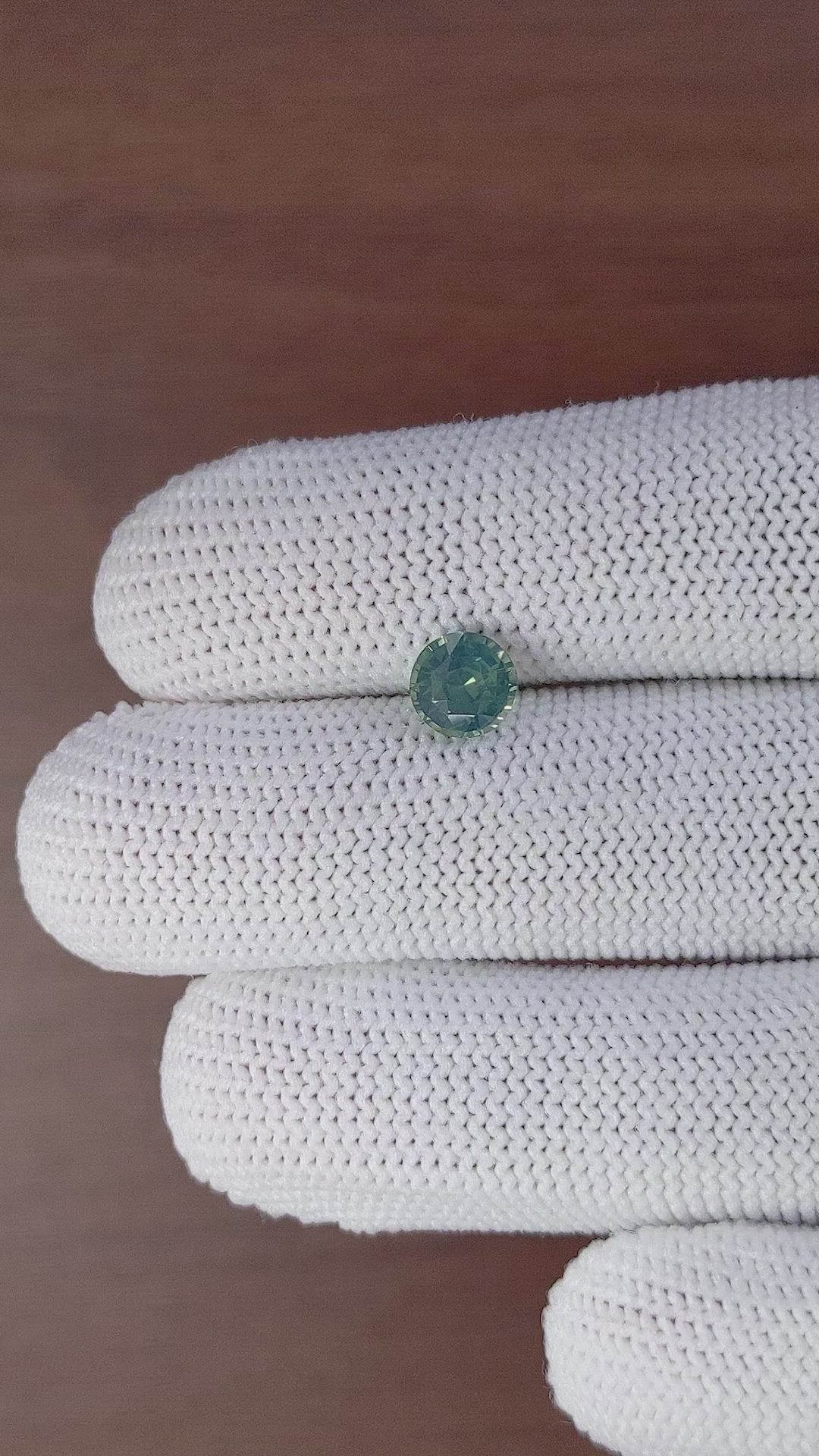 1.54 Ct. Bluish Green Sapphire from Madagascar Size Video