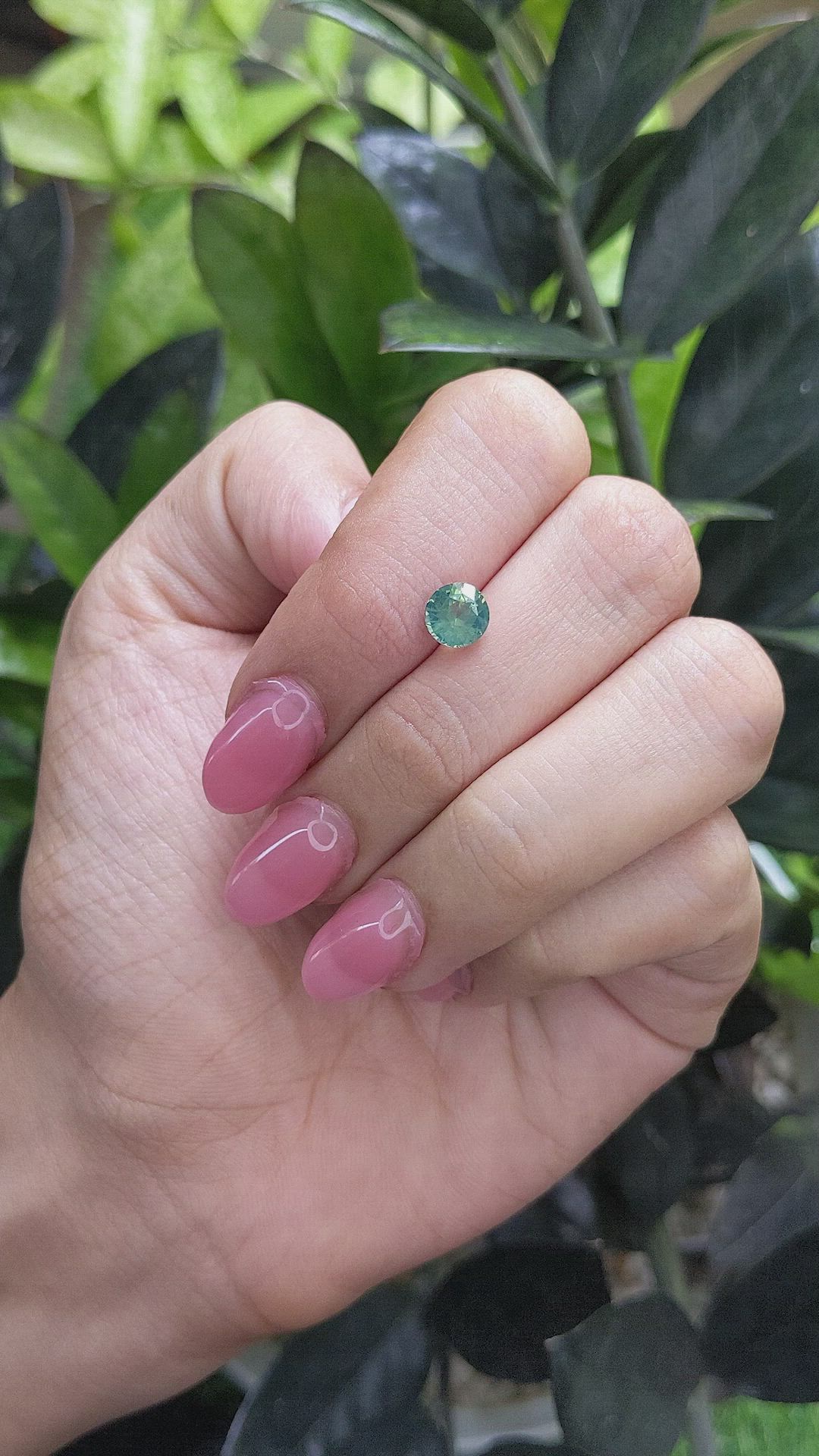 1.54 Ct. Bluish Green Sapphire from Madagascar Size Video